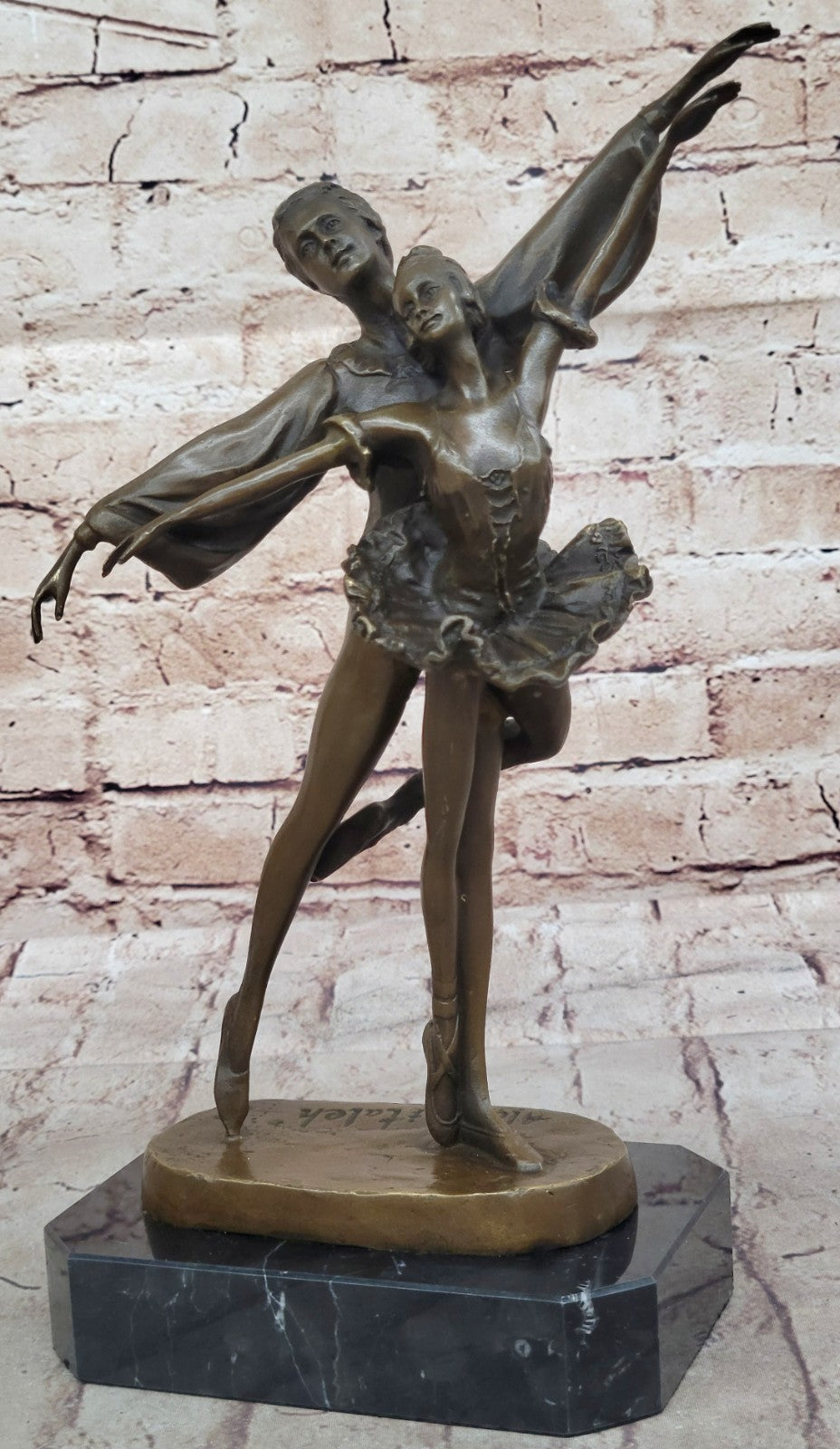Bronze Sculpture Art Nouveau Classic Dancers Dancing Ballerina Home Office Decor