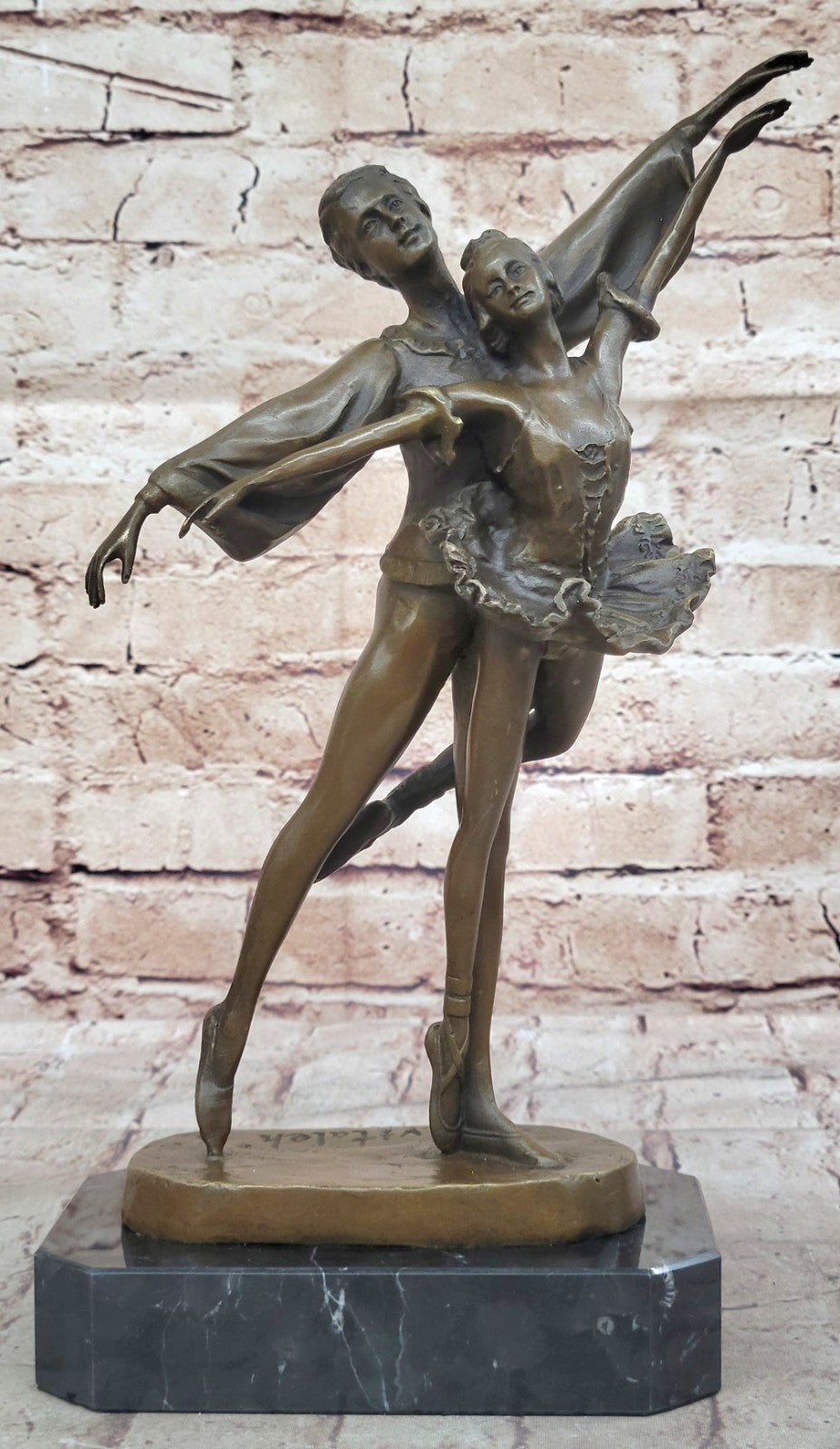 Bronze Sculpture Art Nouveau Classic Dancers Dancing Ballerina Home Office Decor