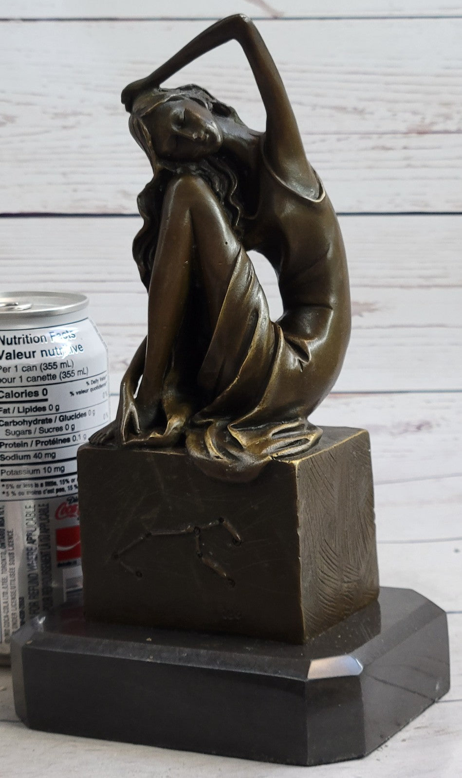 Handcrafted bronze sculpture SALE Sitting Artist French Patoue Original Signed