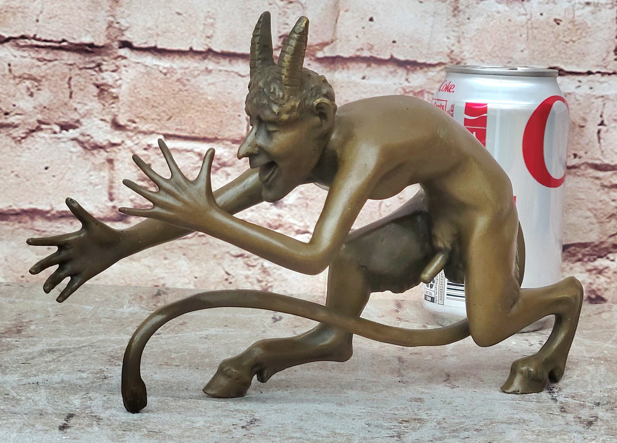 Male Satyr Vienna Figurine Handcrafted Bronze Art Sculpture Statue Figure Art