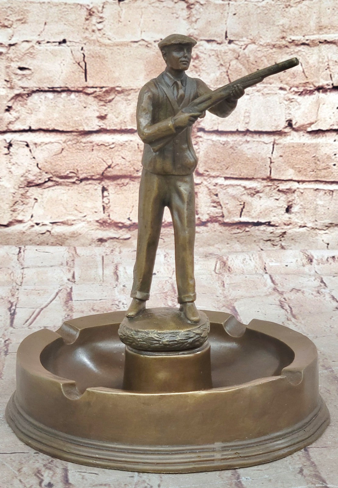 Bronze Sculpture Art Deco Man Hunter with Gun Bronze Masterpiece Decor Sale