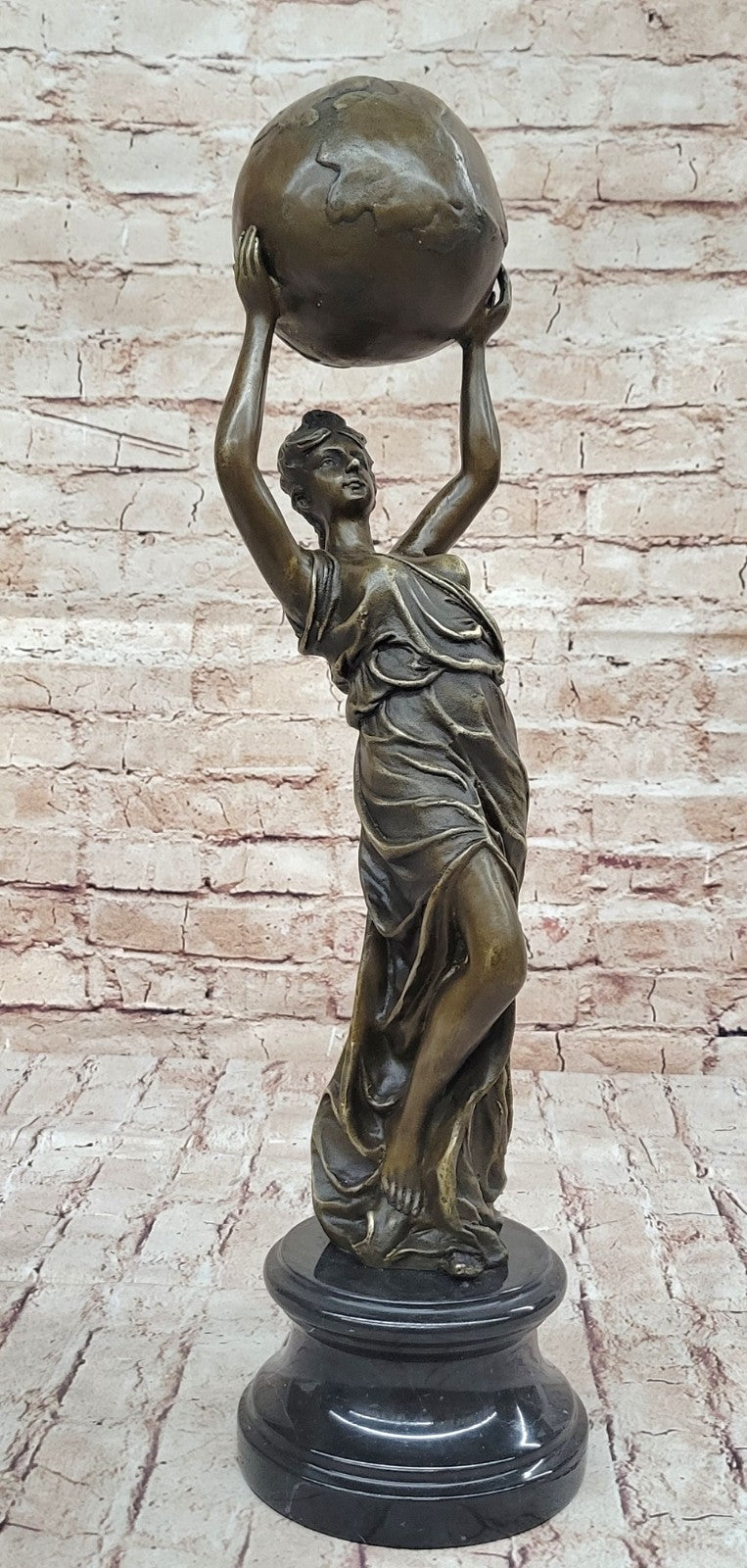 Hand Made Nude Greek Roman Maiden by French Artist Jean Patoue Bronze Statue Art