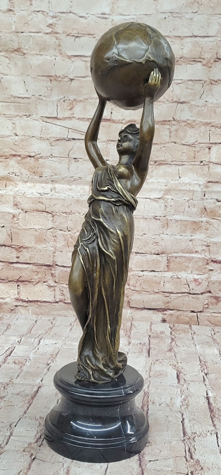 Hand Made Nude Greek Roman Maiden by French Artist Jean Patoue Bronze Statue Art