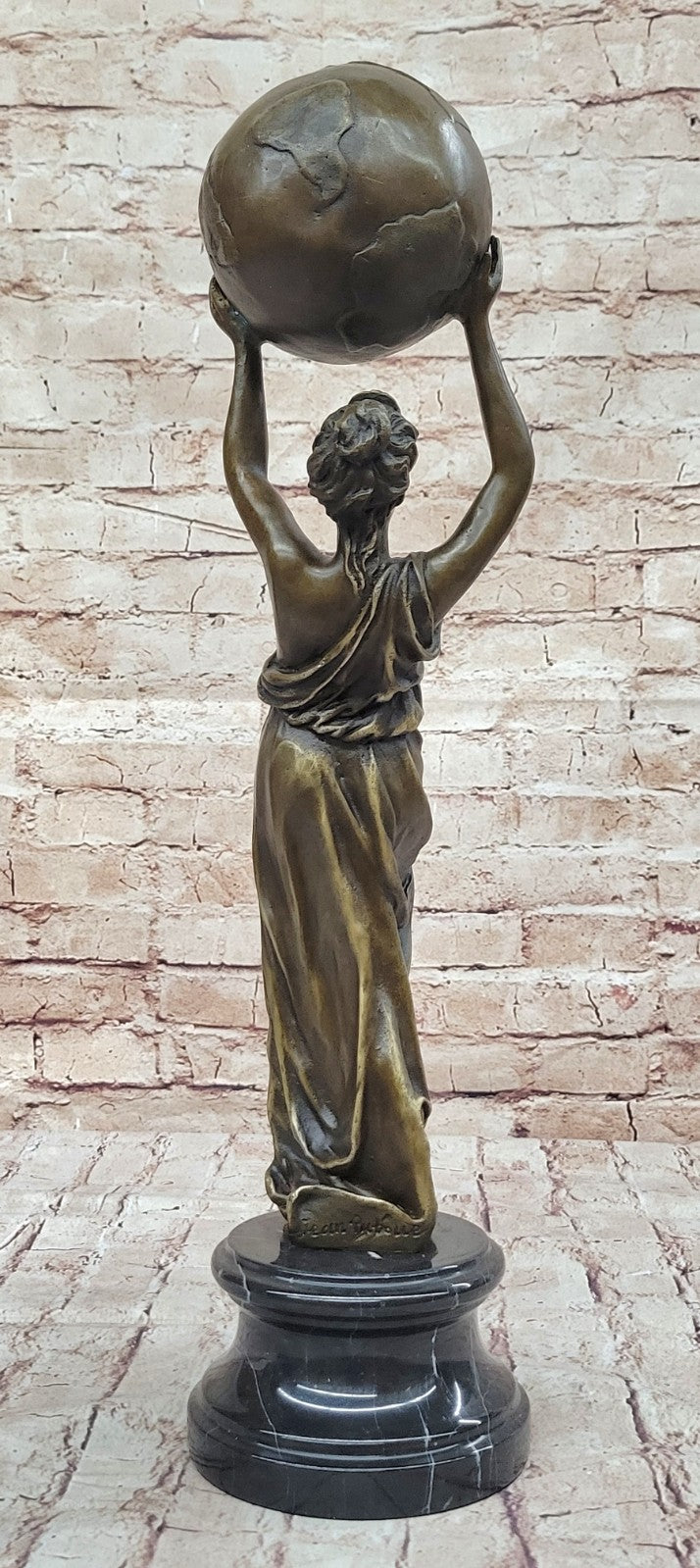 Hand Made Nude Greek Roman Maiden by French Artist Jean Patoue Bronze Statue Art