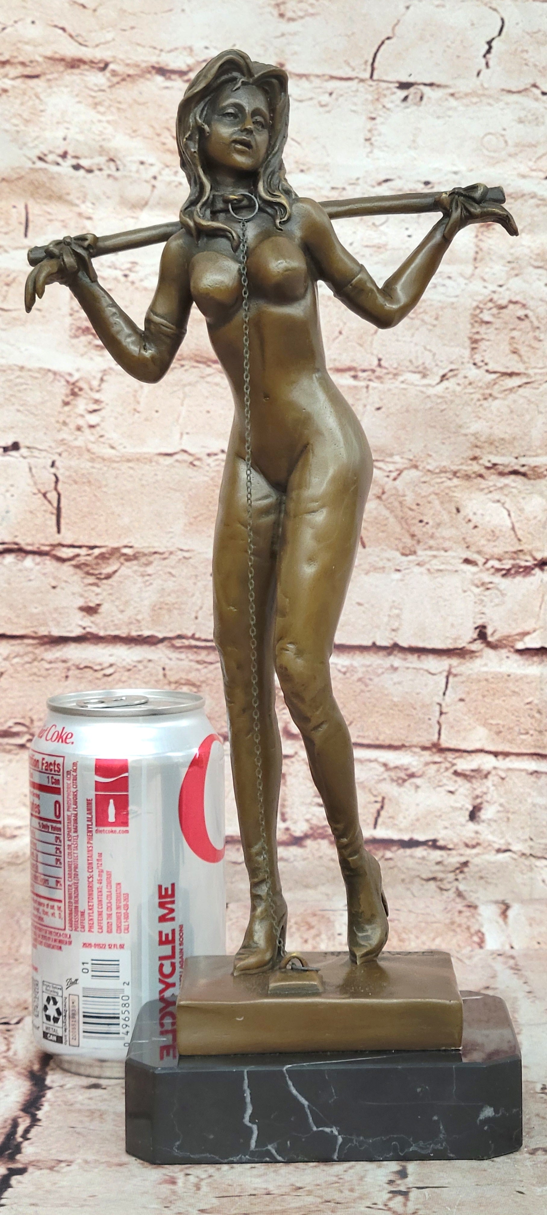 German Sexual Nude Girl Sculpture Hot Cast Erotic Bronze Artist Art Figurine LRG