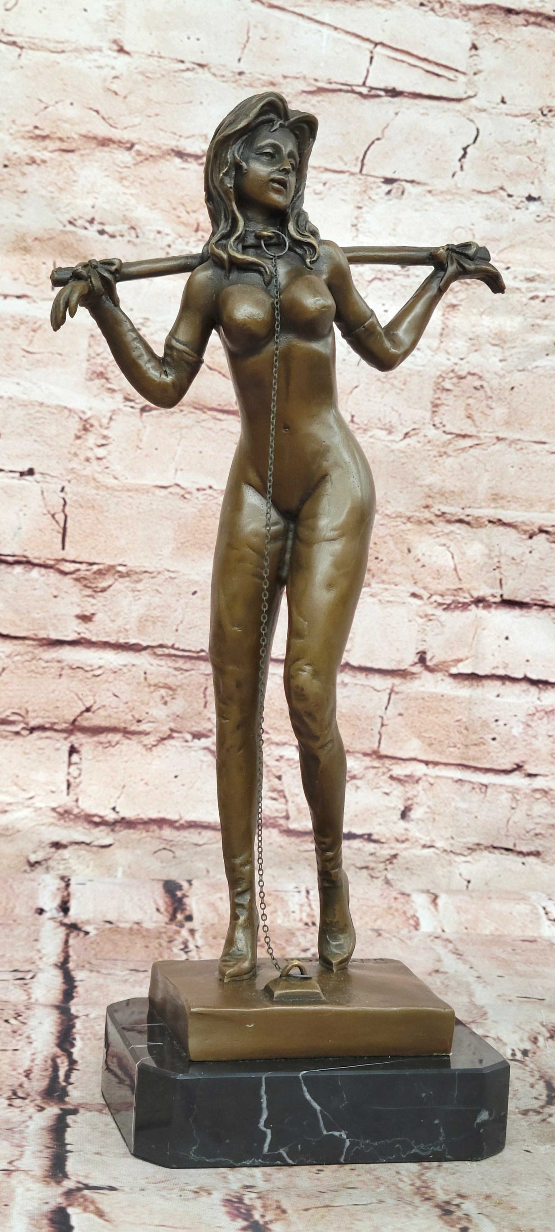German Sexual Nude Girl Sculpture Hot Cast Erotic Bronze Artist Art Figurine LRG