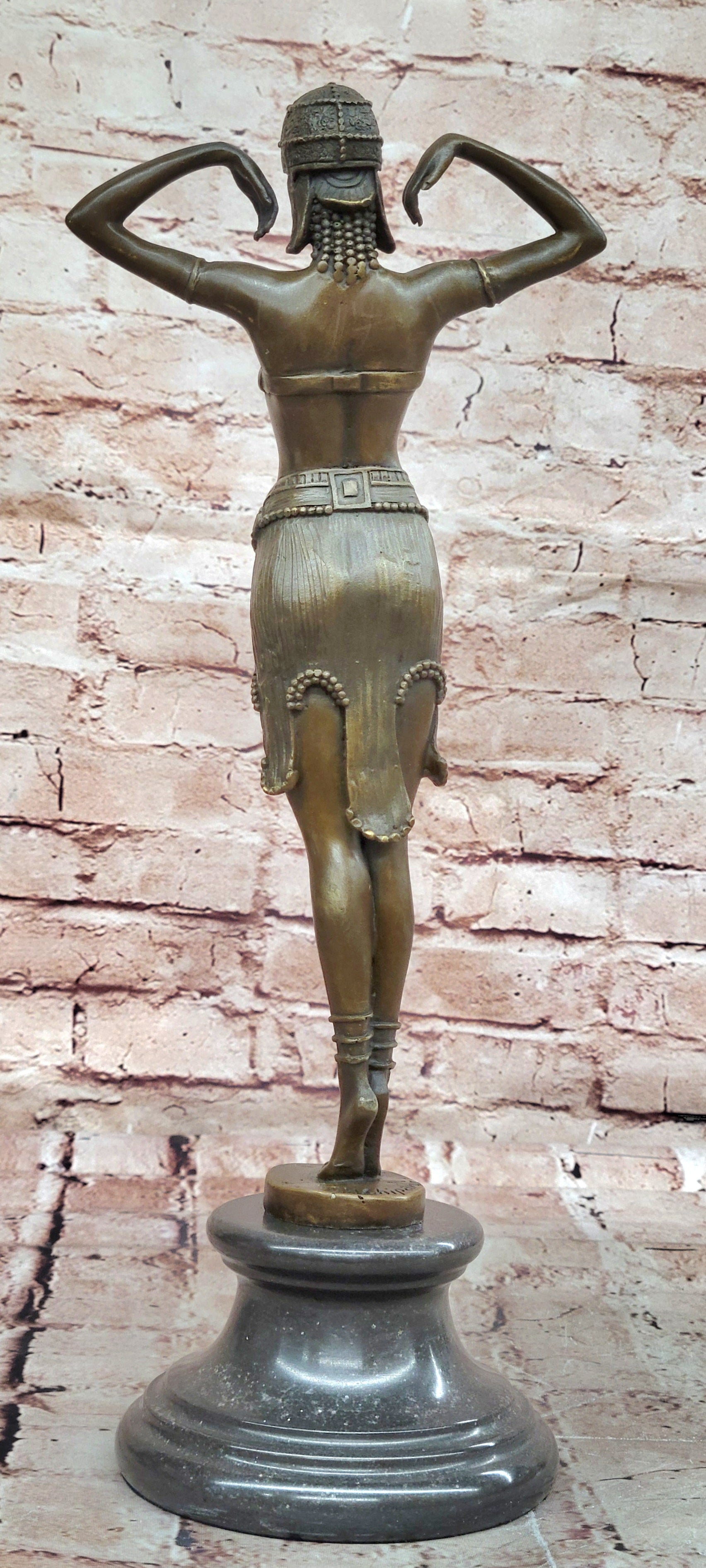 Art Deco Classic Semi Nude Dancer by Romanian Artist Chiparus Bronze Sculpture