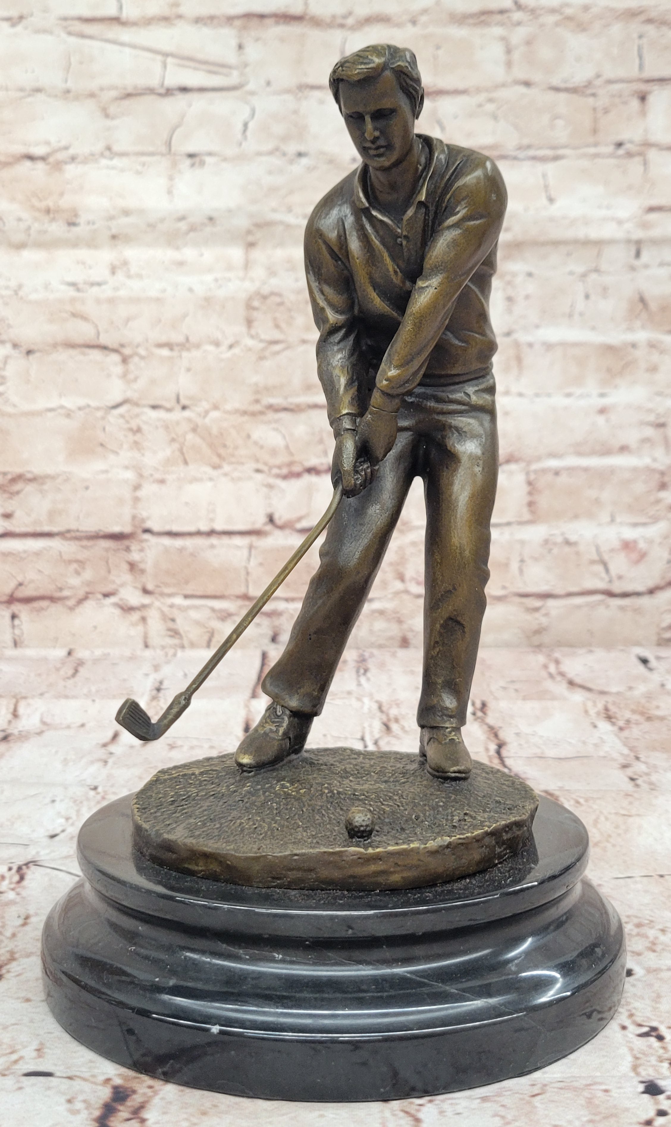 Perfect Swing Golf Golfing Golfer Sport Bronze Sculpture Figurine Statue Art Sal