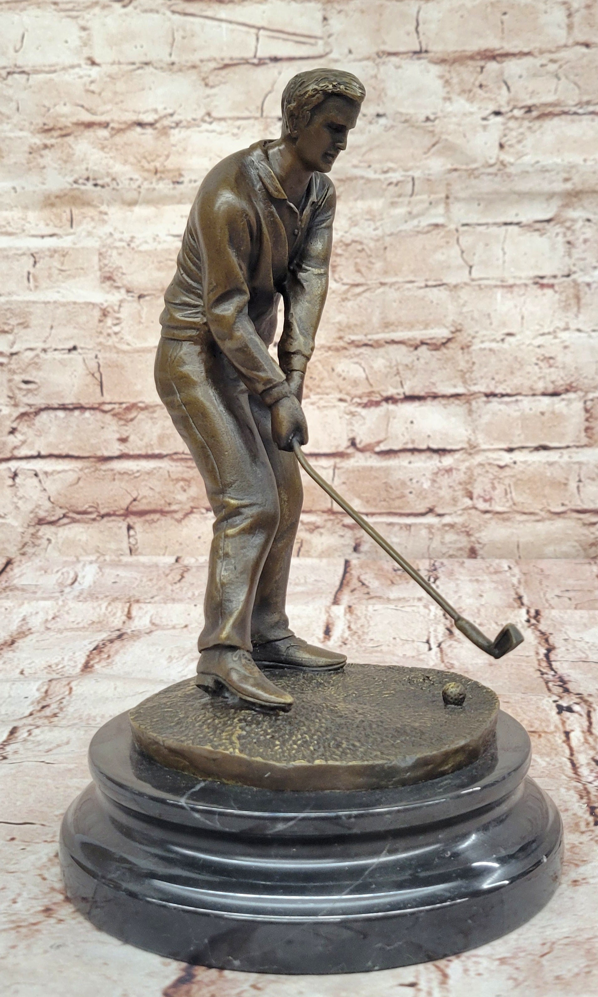 Perfect Swing Golf Golfing Golfer Sport Bronze Sculpture Figurine Statue Art Sal