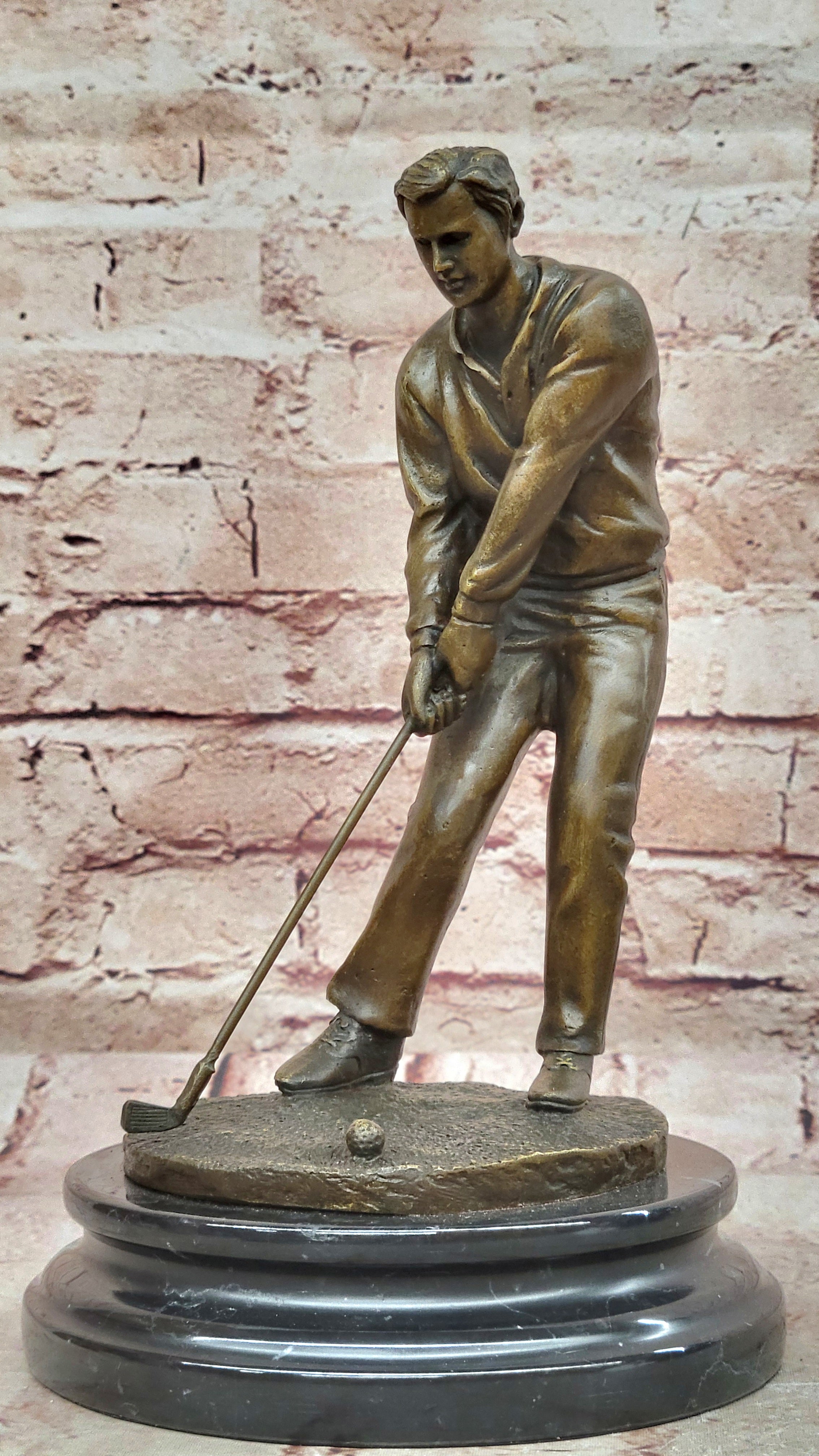Perfect Swing Golf Golfing Golfer Sport Bronze Sculpture Figurine Statue Art Sal