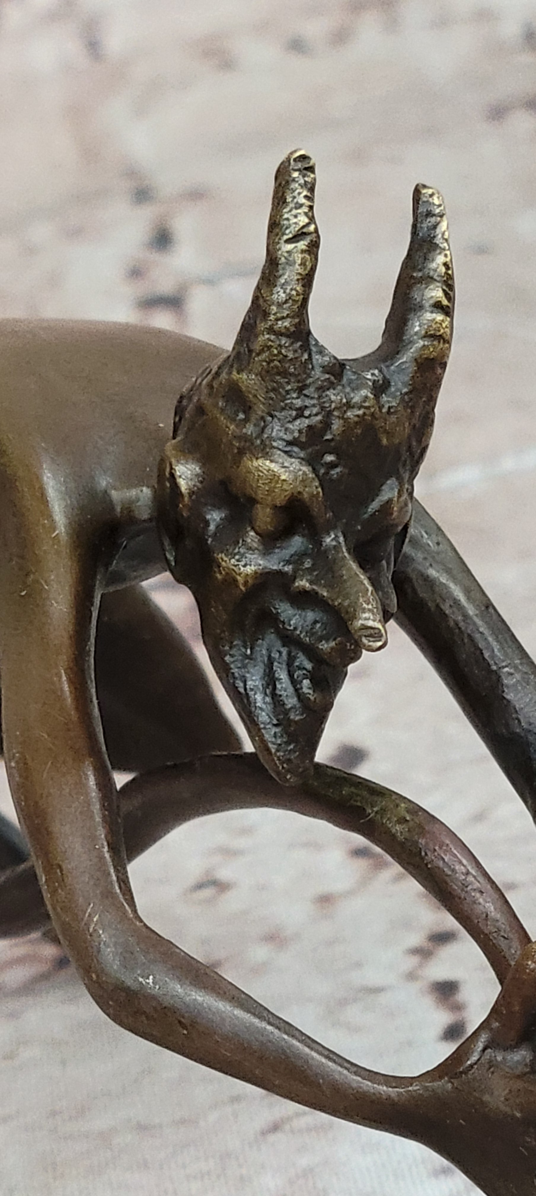 SIGNED BRONZE STATUE NUDE SATYR EROTIC FAUN DETAILED SCULPTURE HOT CAST