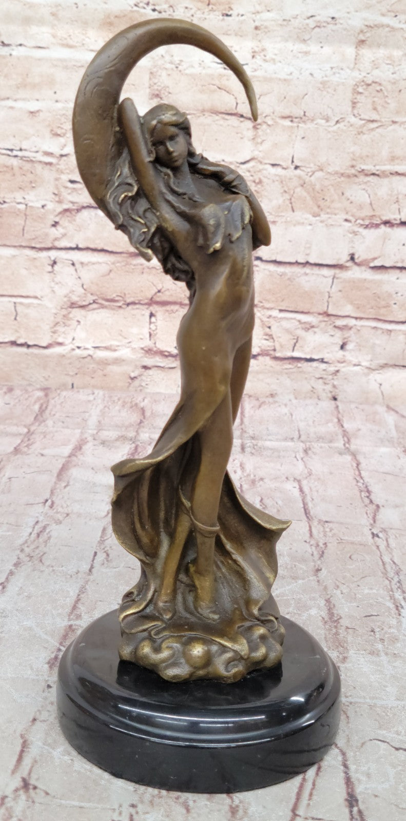 Handcrafted Venus Under the Moon More Bronze Sculpture Figurine Figure Deco Gift