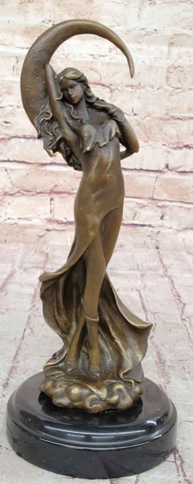 Handcrafted Venus Under the Moon More Bronze Sculpture Figurine Figure Deco Gift