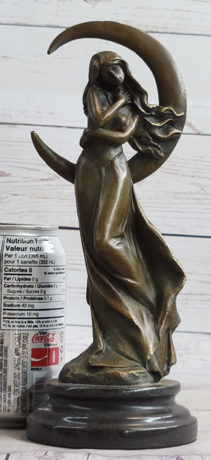 Handcrafted Art Deco Venus on The Moon Hot Cast Museum Quality Artwork Decor