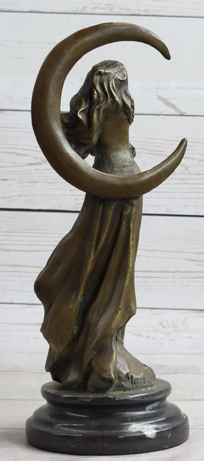 Handcrafted Art Deco Venus on The Moon Bronze Sculpture – Museum Quality Decor Sale
