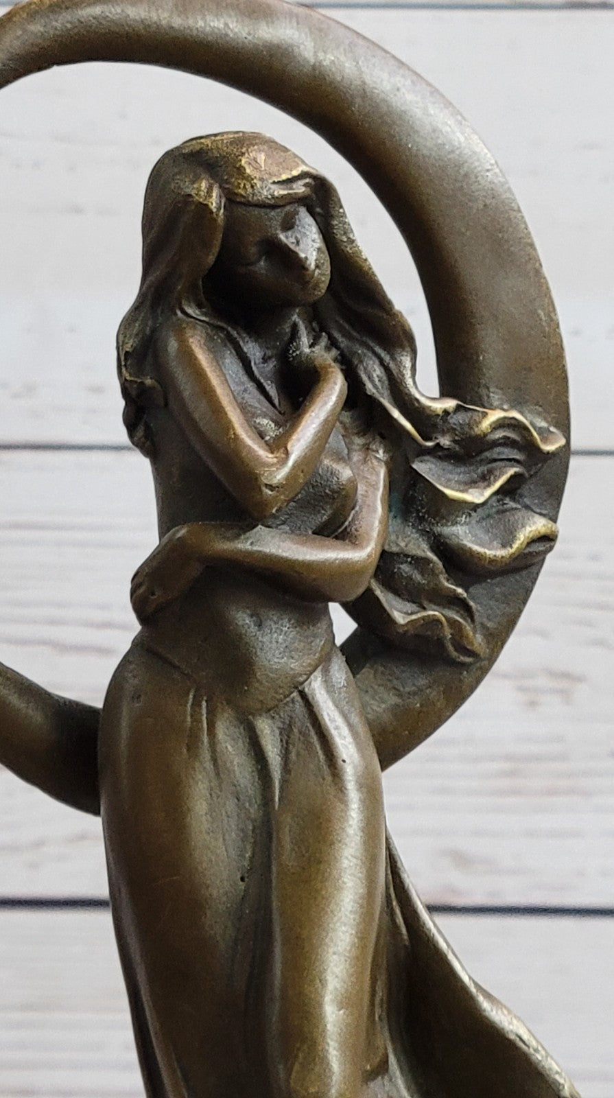 Handcrafted Art Deco Venus on The Moon Bronze Sculpture – Museum Quality Decor Sale