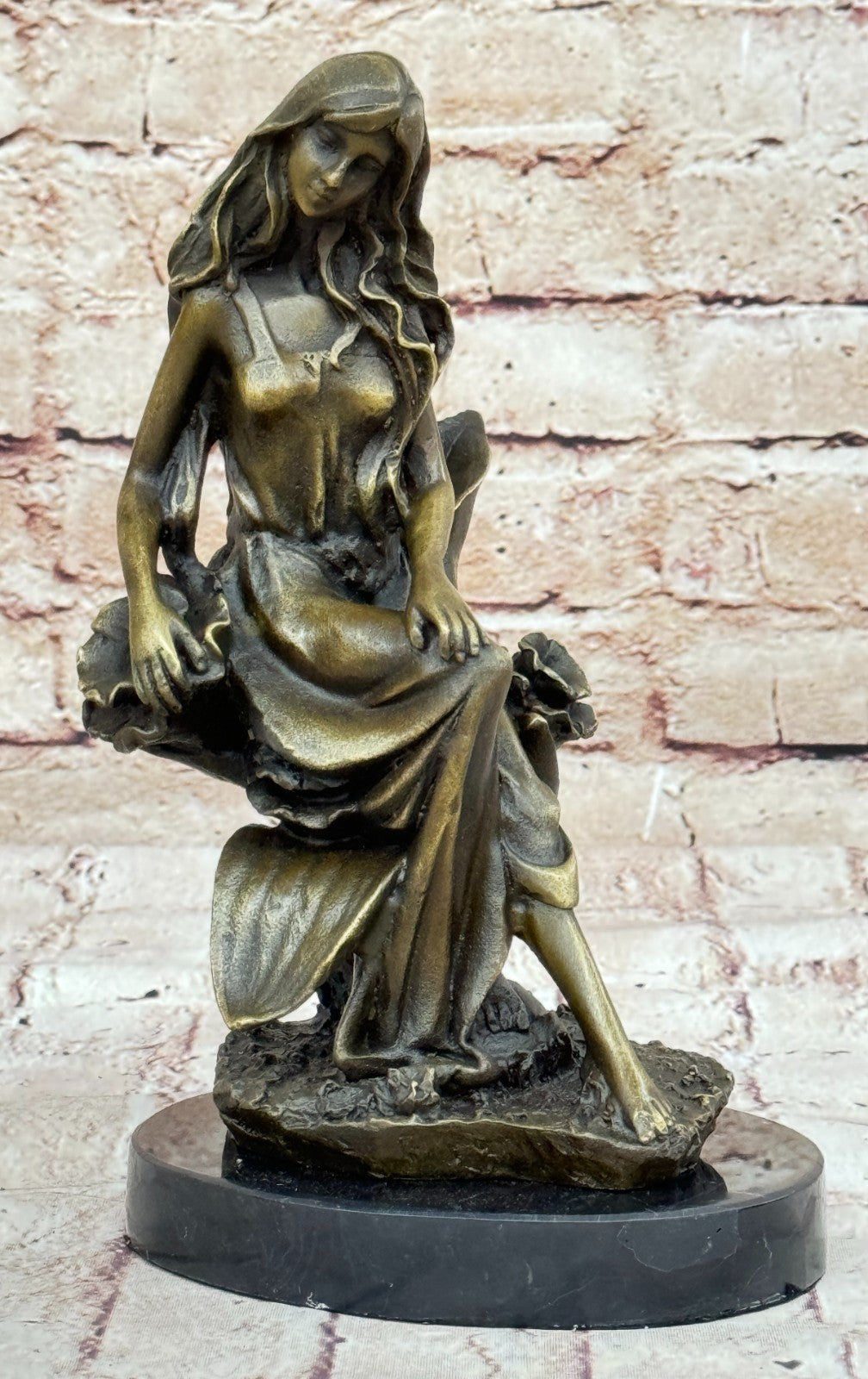 Buy Now – Art Deco “Woman in Garden” Bronze Sculpture by Mavchi | Signed Original Collectible for Sale
