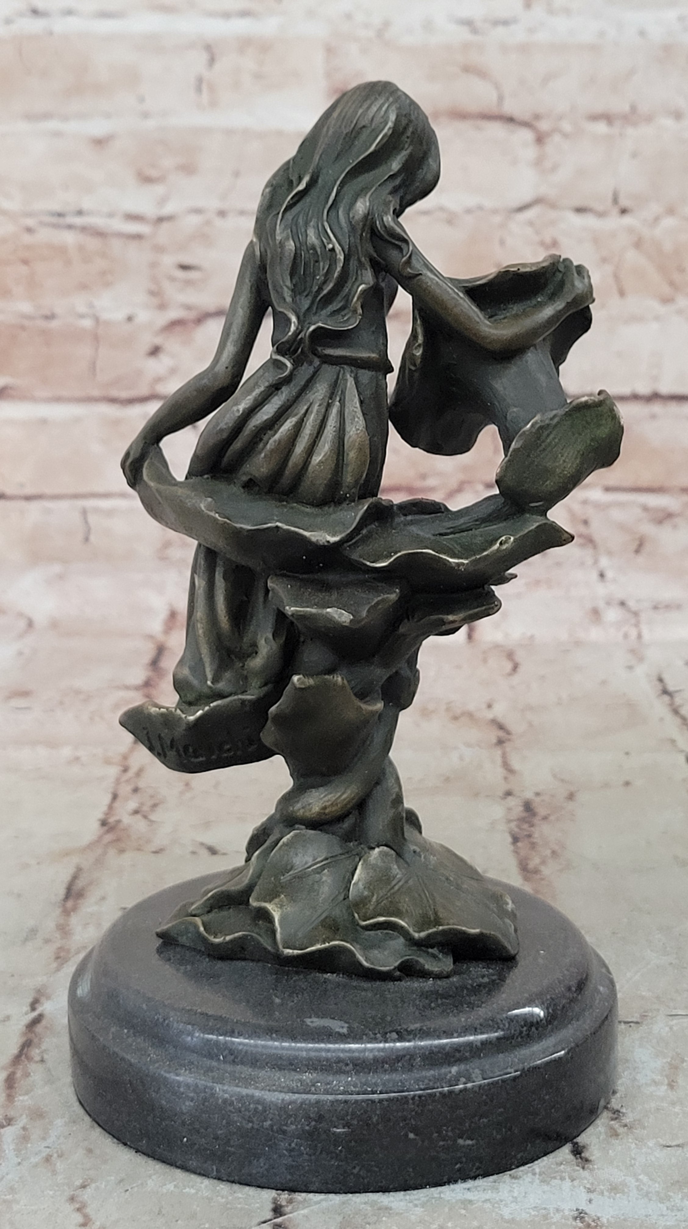 A Gorgeous Detailed Nymph in Forest Sculpture Made By 100% Pure Bronze
