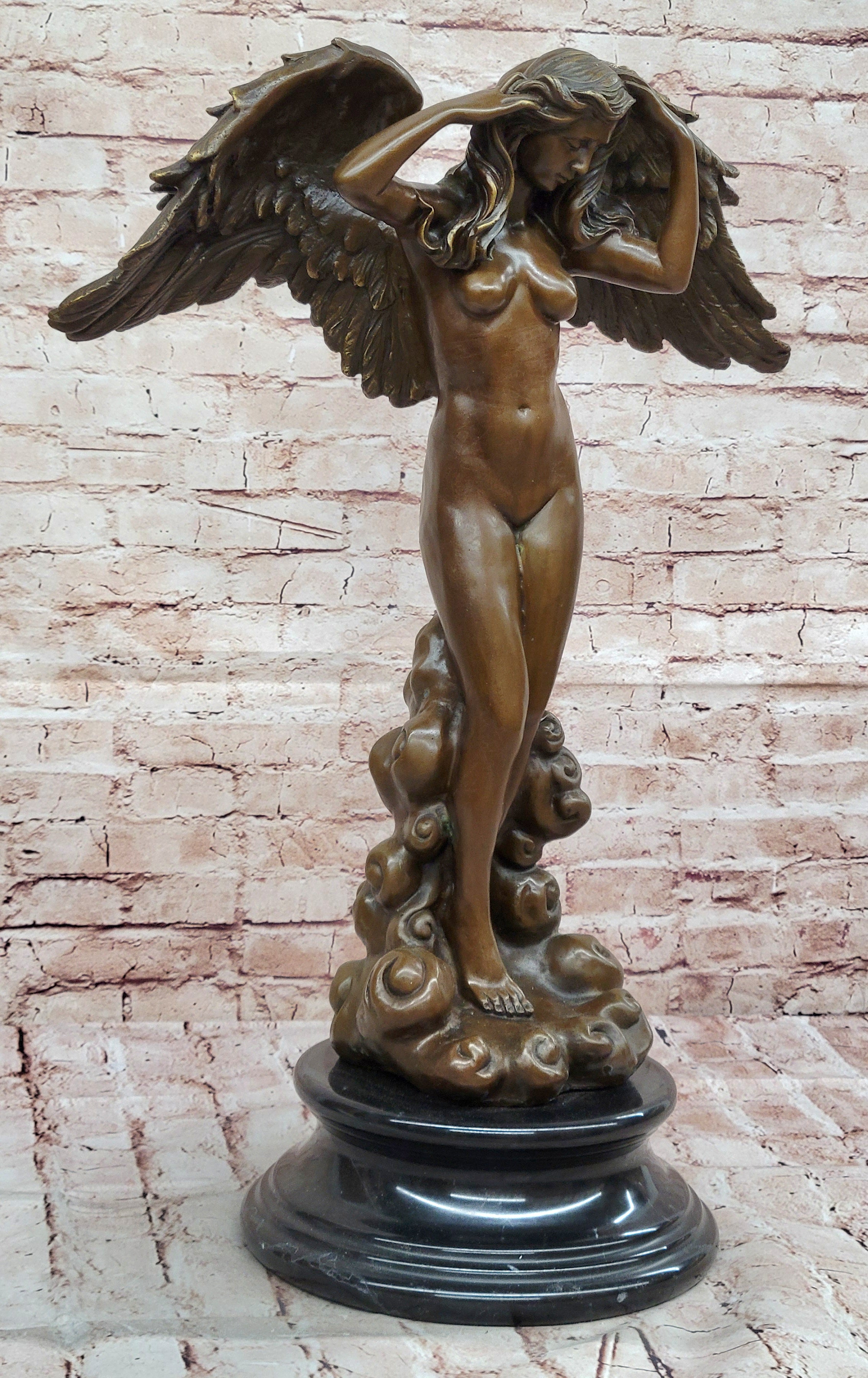 ADOLF WEINMAN DESCENDING NIGHT BRONZE SCULPTURE EXTRA LARGE HOT CAST FIGURINE NR