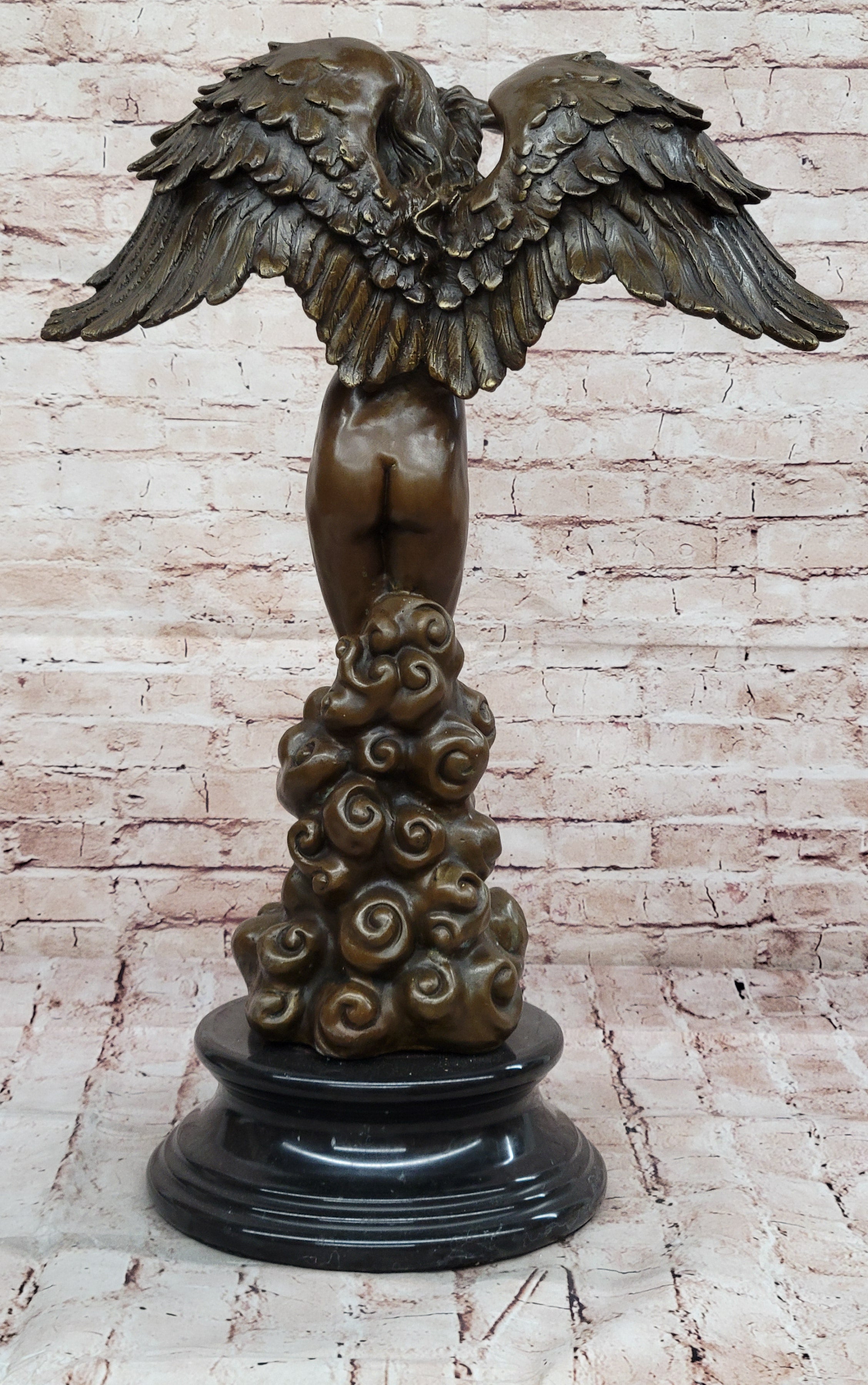 ADOLF WEINMAN DESCENDING NIGHT BRONZE SCULPTURE EXTRA LARGE HOT CAST FIGURINE NR