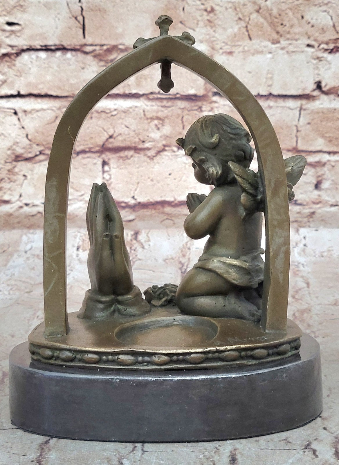 STUNNING MID Century GOTHIC GILT BRONZE WINGED ANGEL WITH INTRICATE DETAIL DEAL