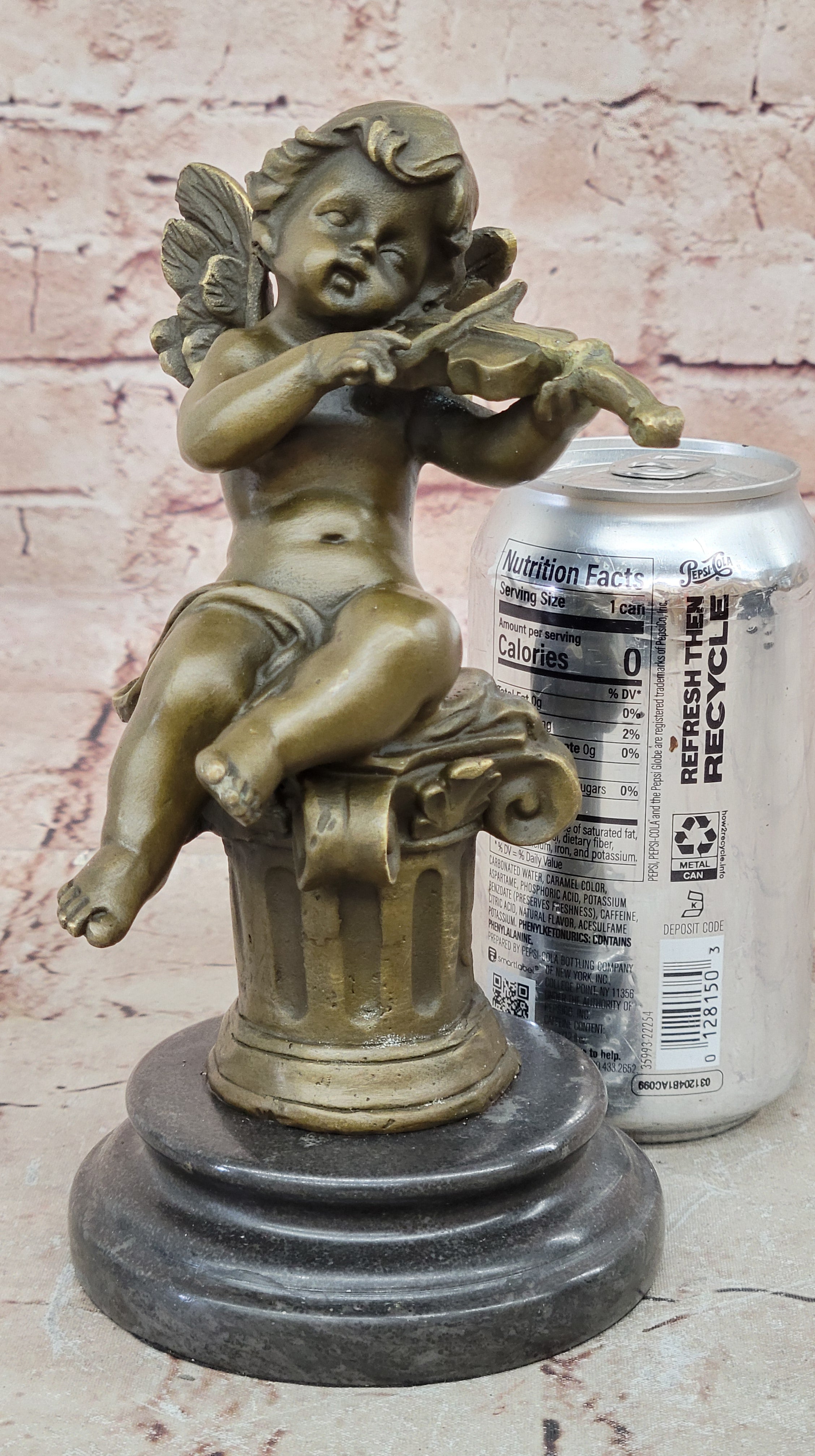 Bronze Cupid Angel Figure Statue - Vintage PUTTI Cherub Art Nouveau Art Deco