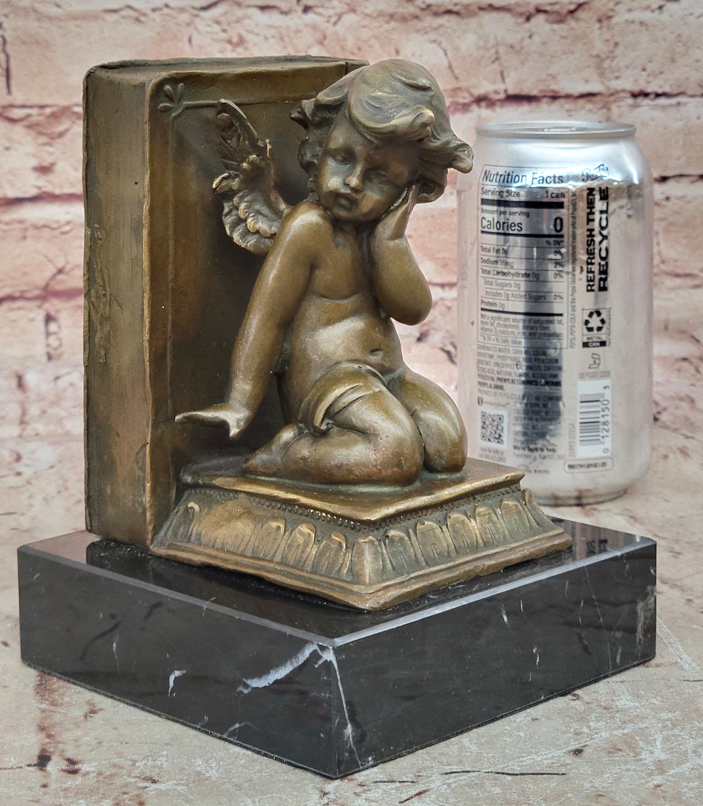 Hot Cast Angel With Wings Bookends Bronze Sculpture by Moreau Figurine Figure