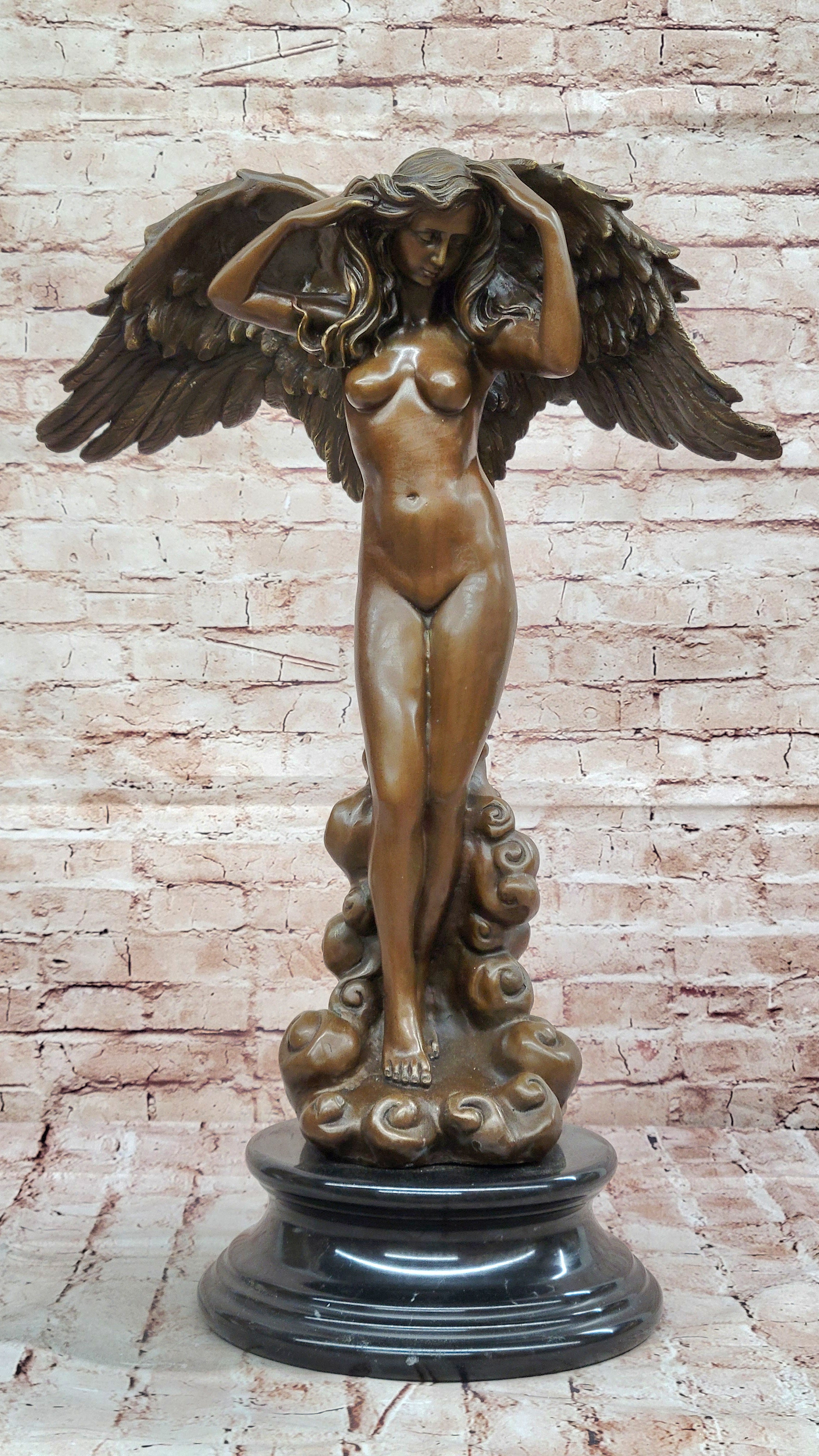 ADOLF WEINMAN DESCENDING NIGHT BRONZE SCULPTURE EXTRA LARGE HOT CAST FIGURINE NR