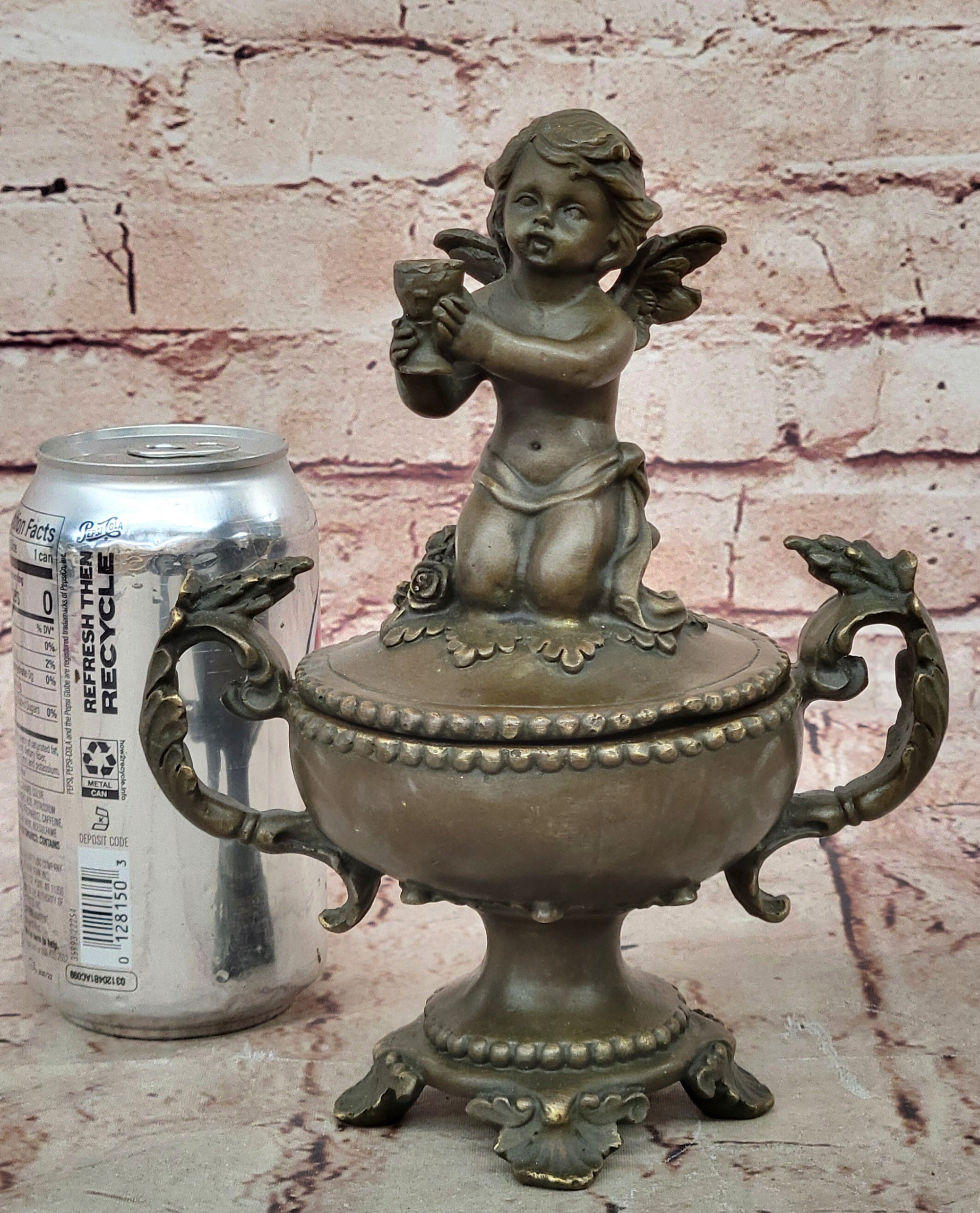 Bronze Statue Trinket Jewel Box Art Nouveau Home Office Decoration Decor Sale