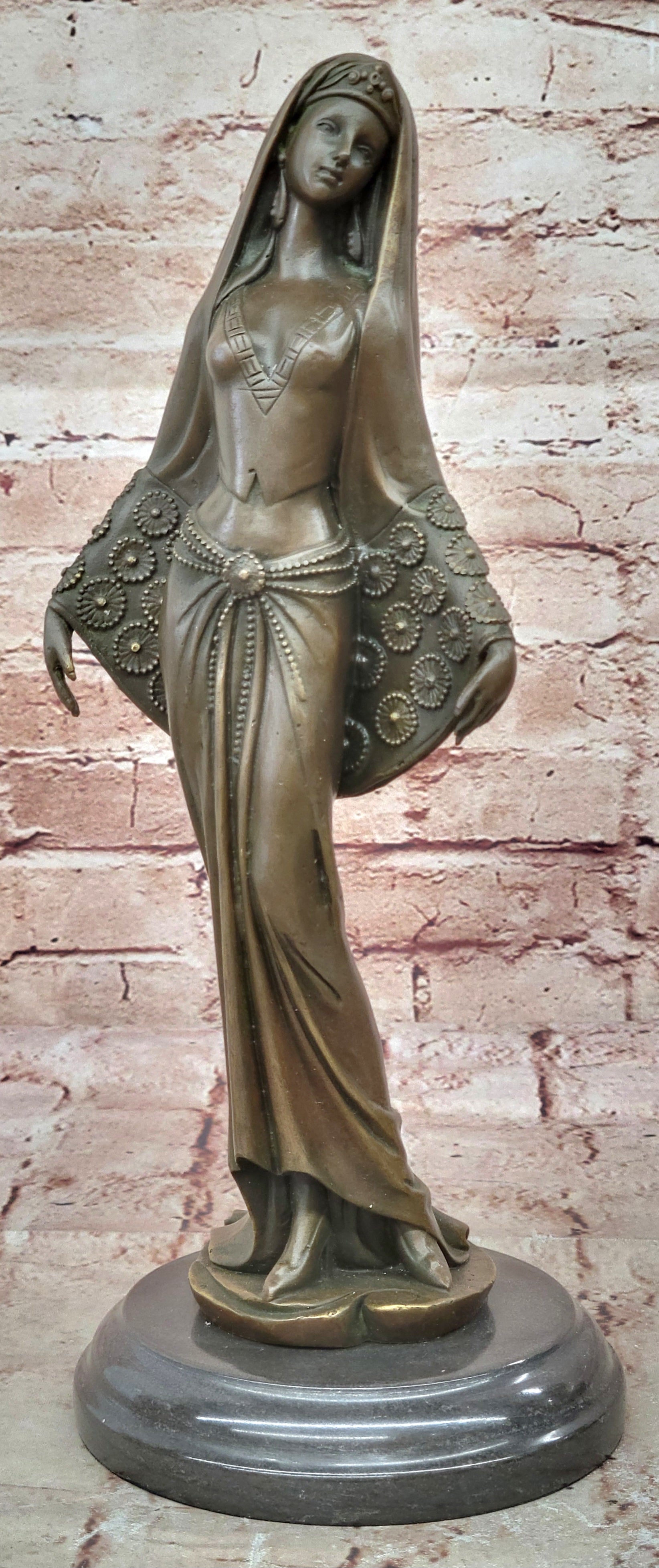 Hot Cast Aran Arabian Night Harem Girl Bronze Sculpture Hand Made Figurine Figur