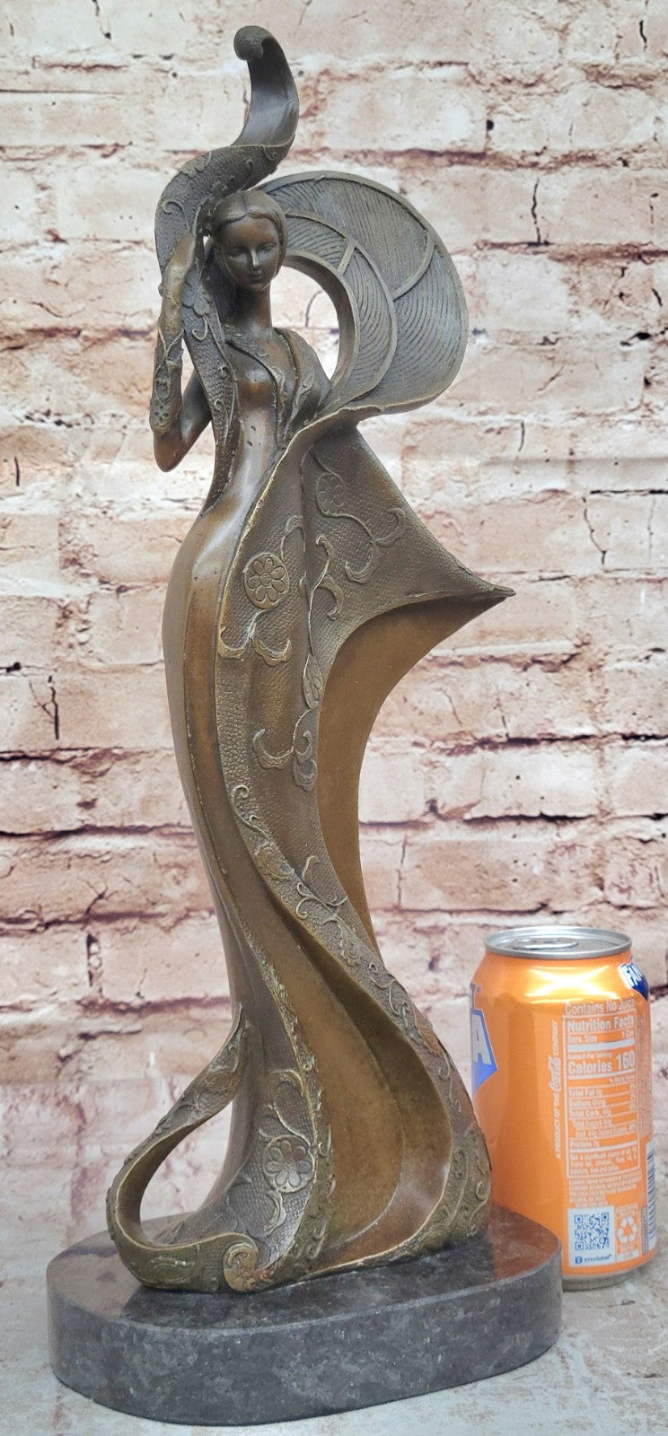 Art Nouveau Signed Kassin Fashion Dancer Designer Bronze Sculpture Decoration