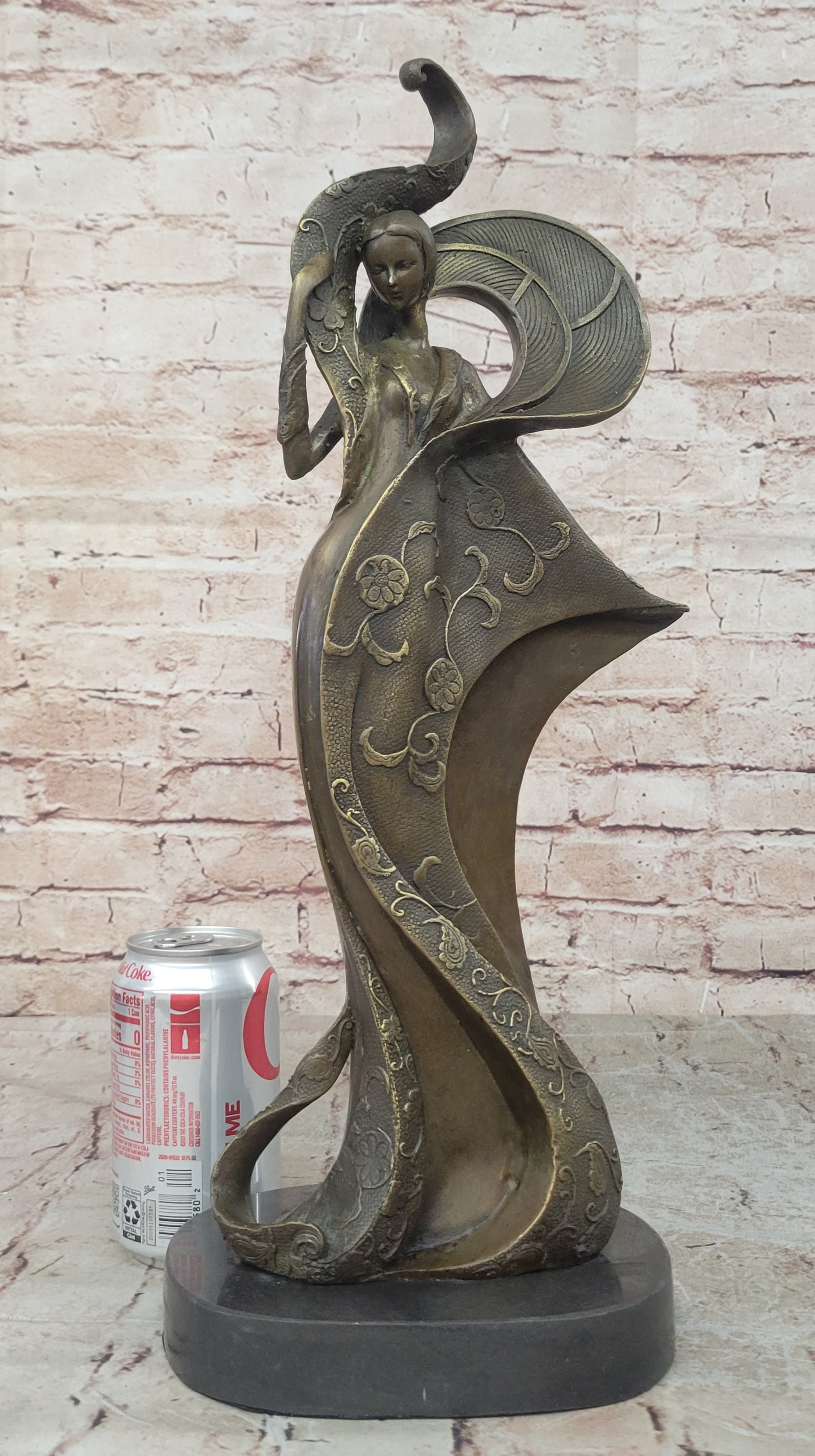 Art Nouveau Signed Kassin Fashion Dancer Designer Bronze Sculpture Decoration