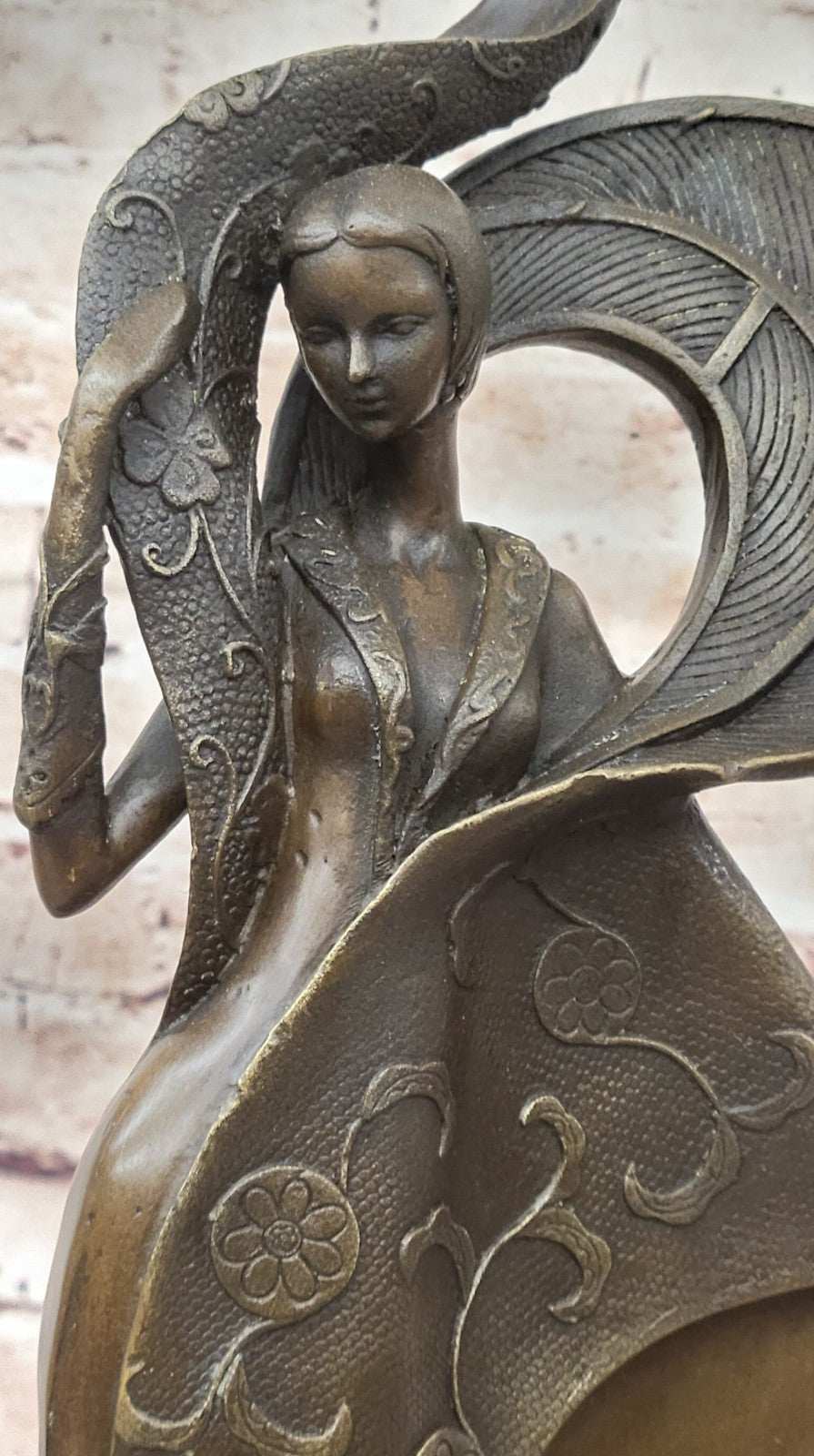 Art Nouveau Signed Kassin Fashion Dancer Designer Bronze Sculpture Decoration