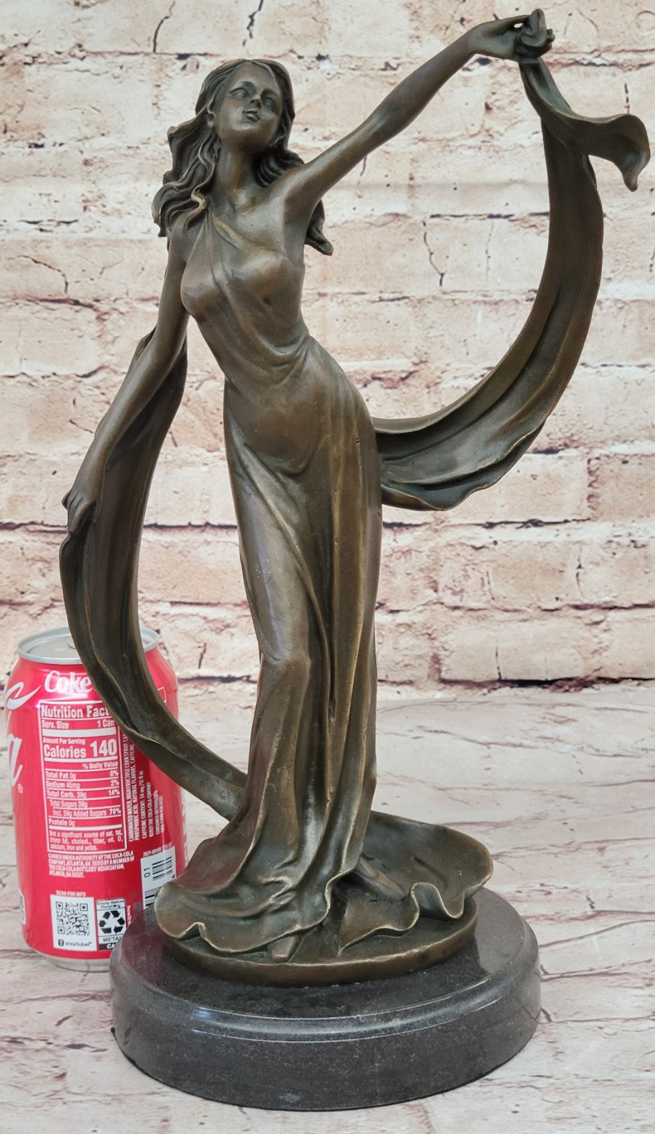 Handcrafted Collectible By Lost Wax Method Beautiful Maiden Bronze Sculpture