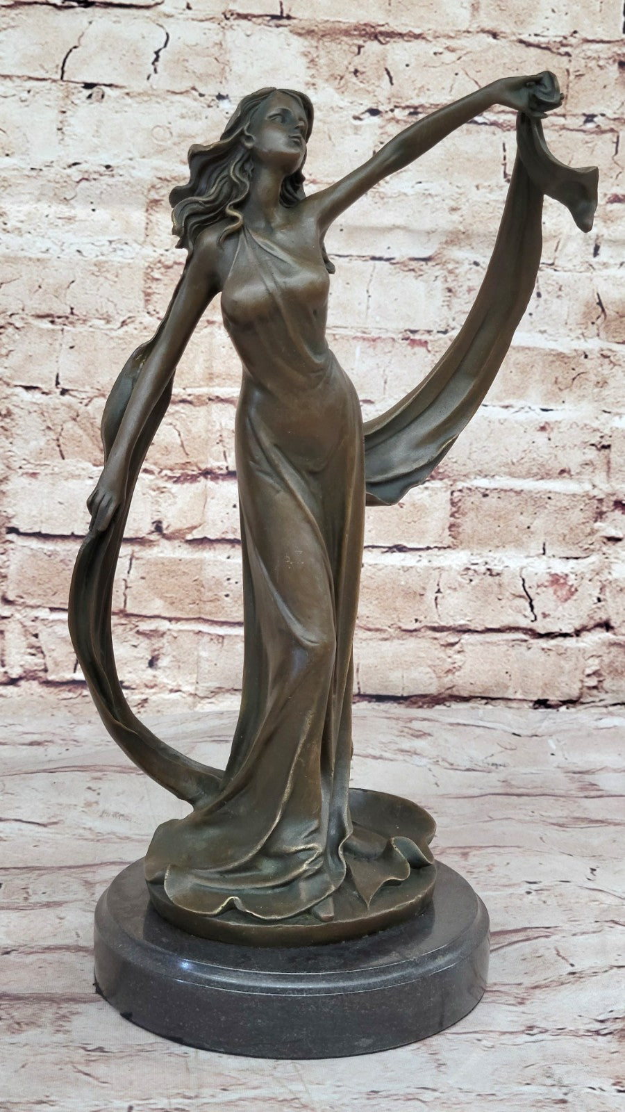 Handcrafted Collectible By Lost Wax Method Beautiful Maiden Bronze Sculpture