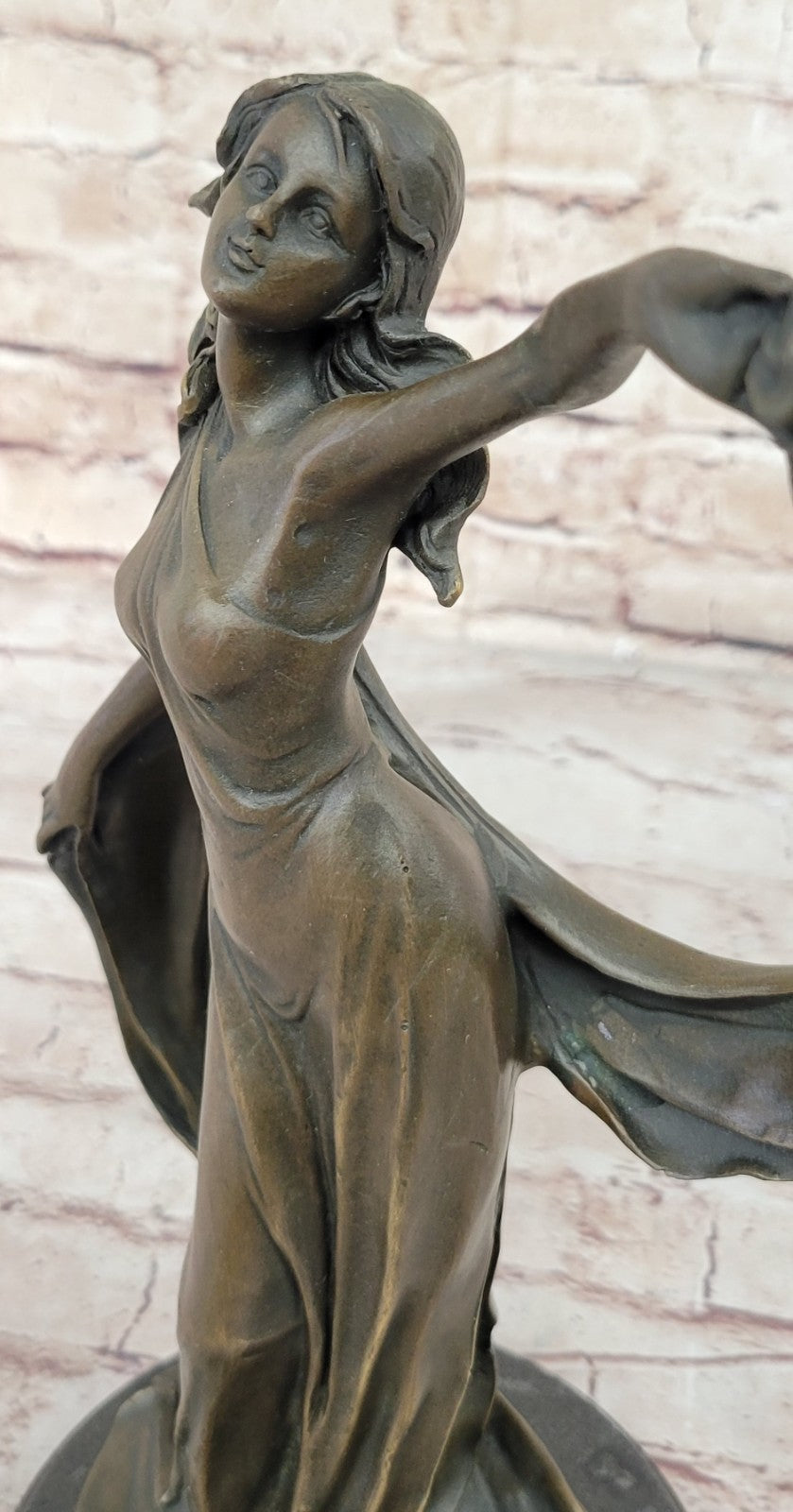 Handcrafted Collectible By Lost Wax Method Beautiful Maiden Bronze Sculpture