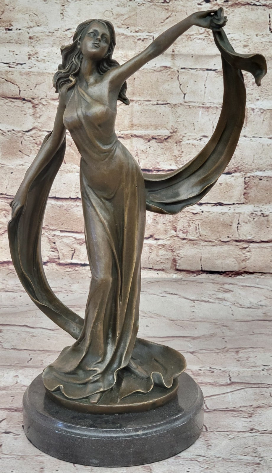 Handcrafted Collectible By Lost Wax Method Beautiful Maiden Bronze Sculpture
