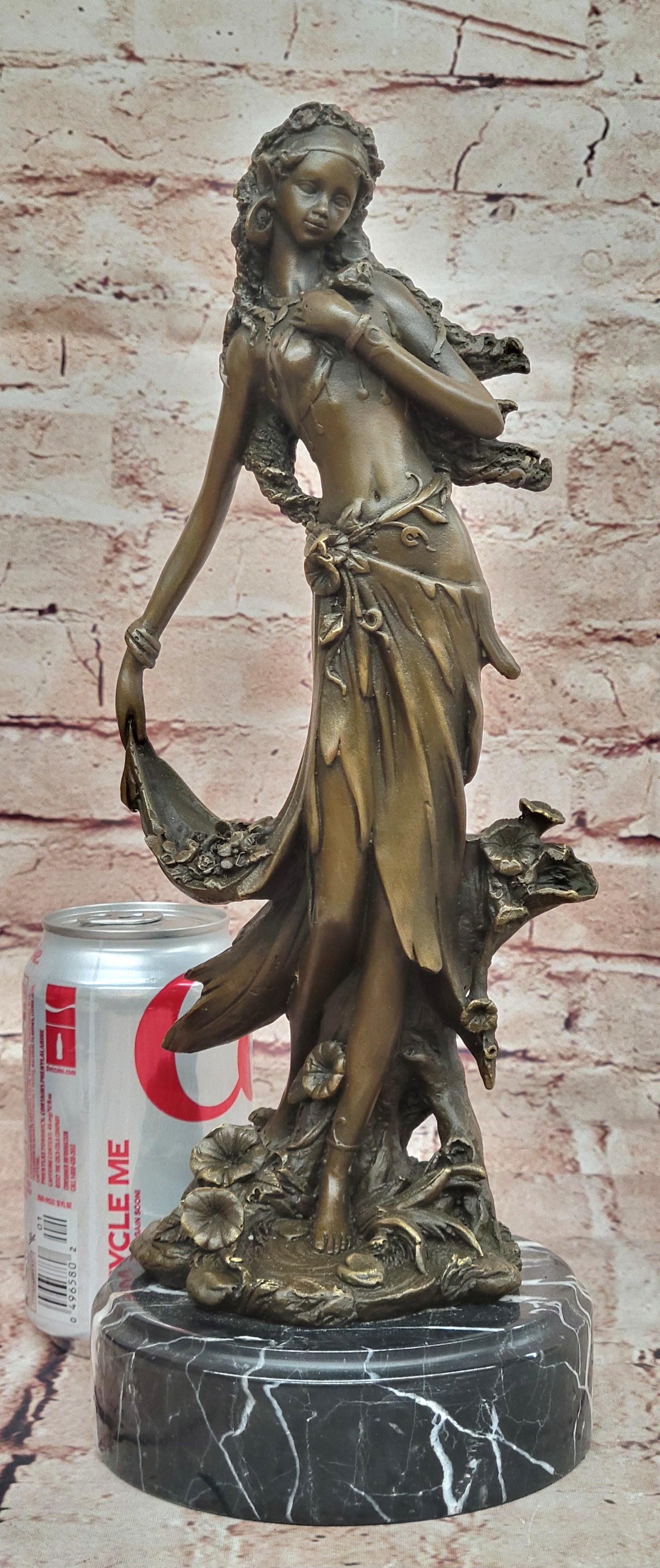 Girl With Angelic Face Bronze Figurine Signed Kassin Art Nouveau Sculpture Gift