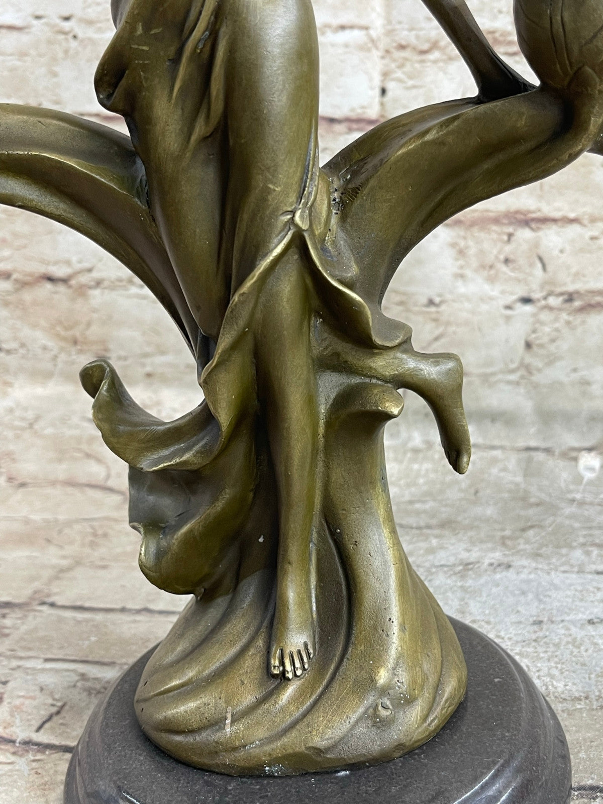 ART DECO BRONZE SEMINOLE FIGURE CANDLE HOLDER SCULPTURE ART FIGUIRNE MARBLE BASE