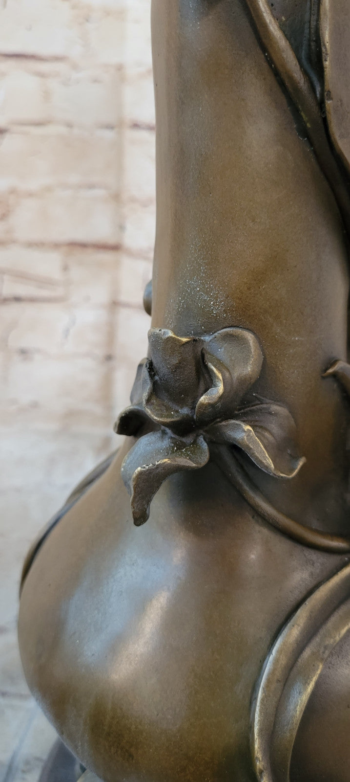 Hand Made Wood Nymph Goddess Erotica Vase Bronze Masterpiece Statue Figure