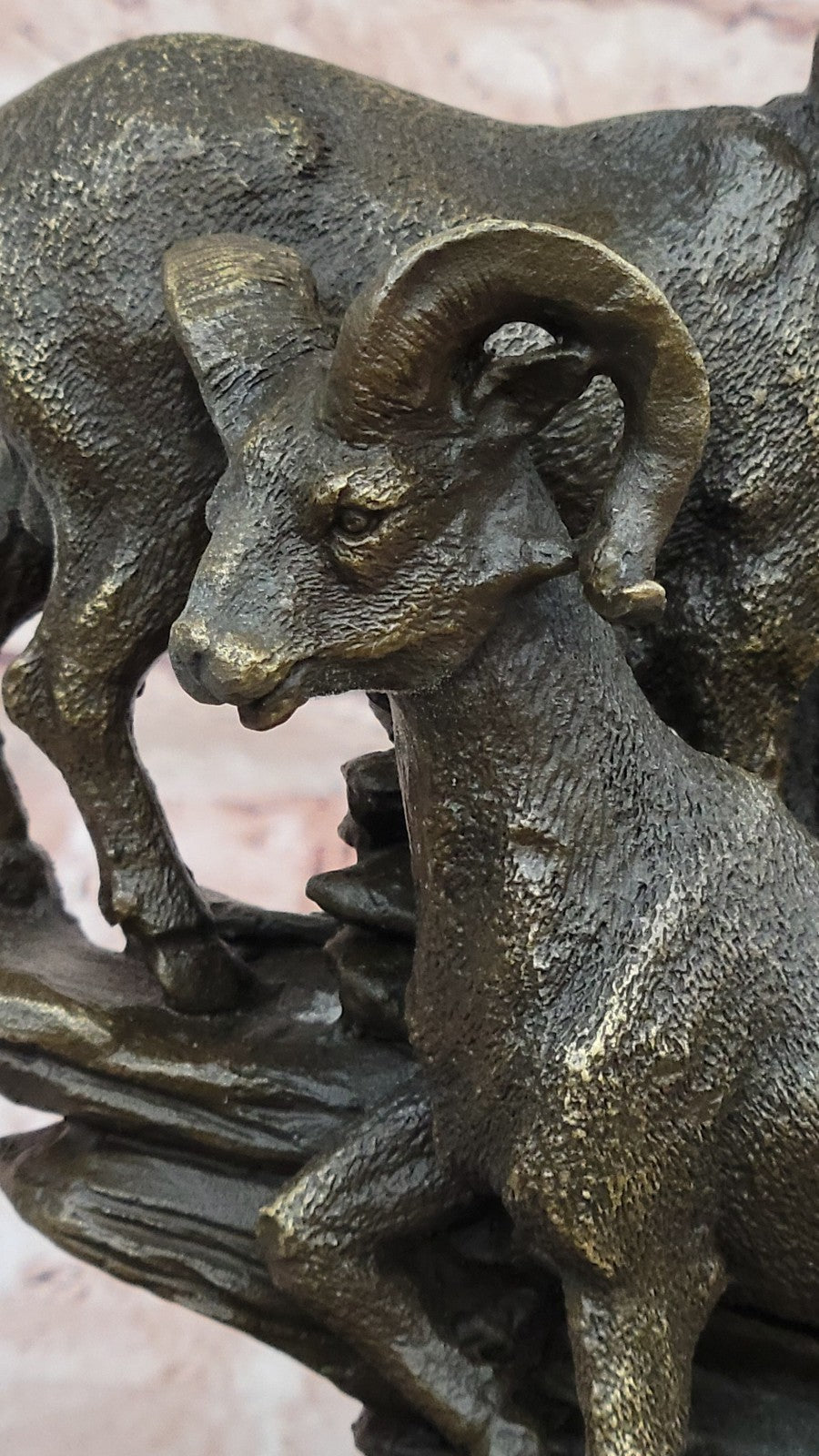 Handcrafted Bronze Trophy Rams Signed Original Canlien Sculpture Hot Cast Deal