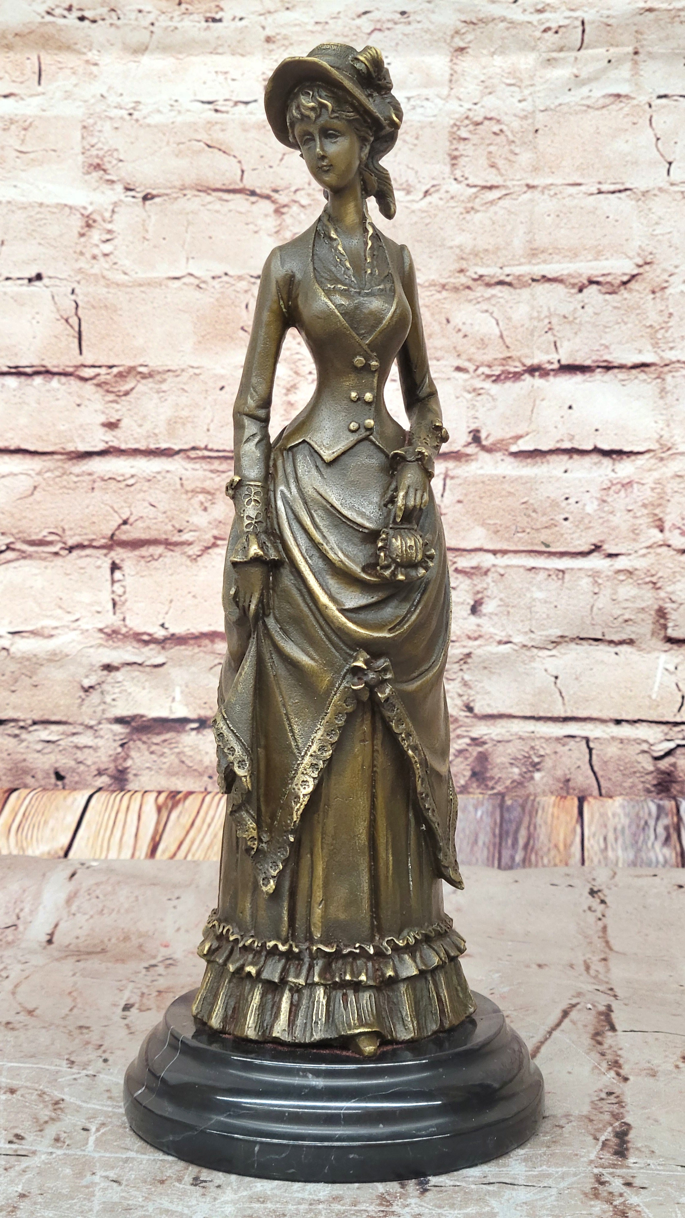 Handcrafted Art Nouveau Victorian Style Designer Bronze Home Office Decor