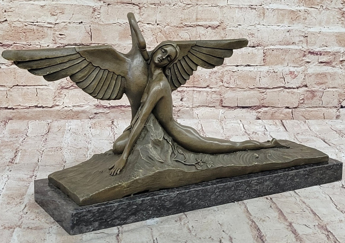 LEDA AND SWAN CLASSIC ARTWORK NUDE BRONZE SCULPTURE STATUE MYTHICAL GREEK GIFT
