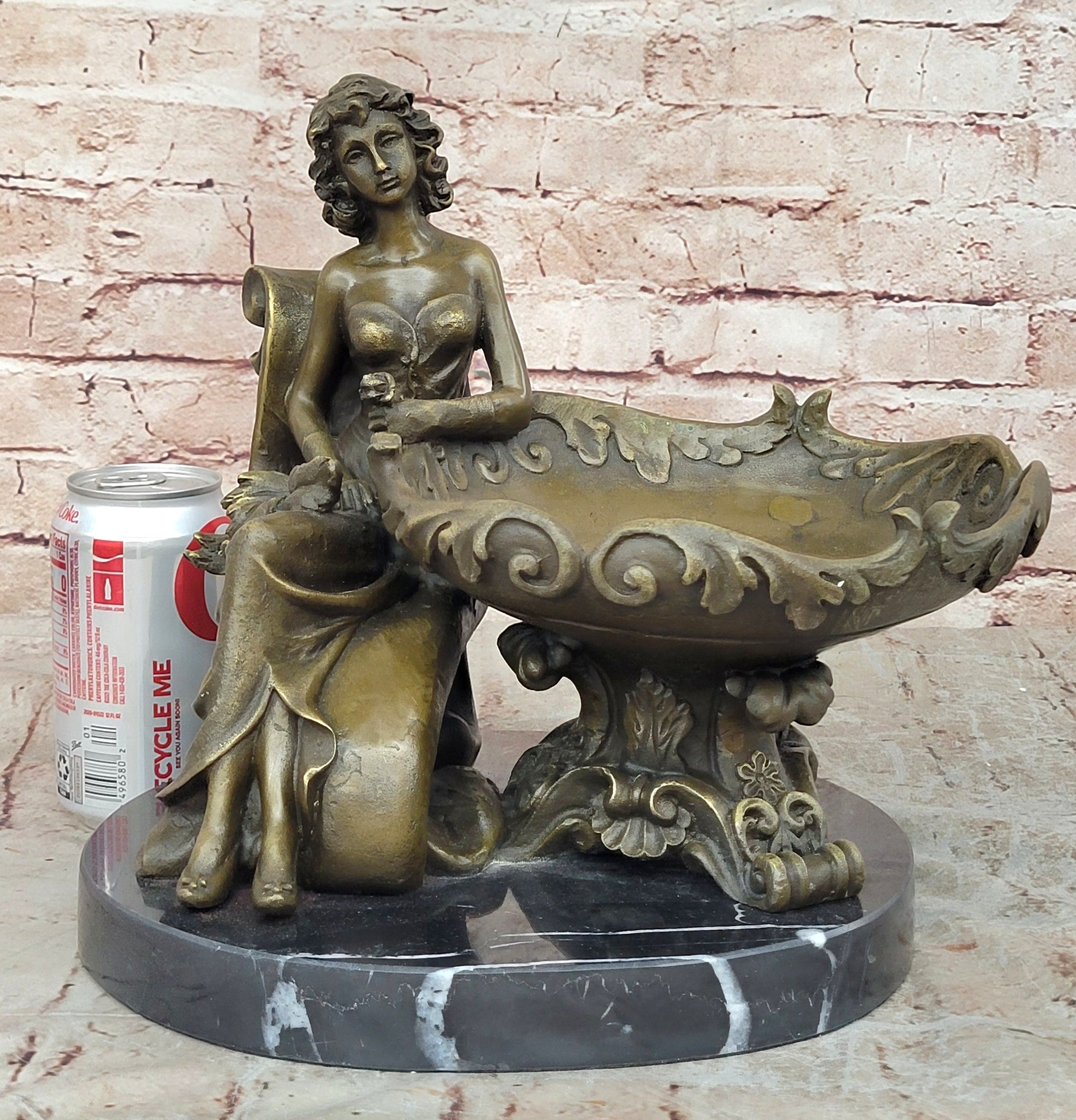 Handmade Large Lady Multi Purpose Bronze Sculpture Perfect Valentine Gift