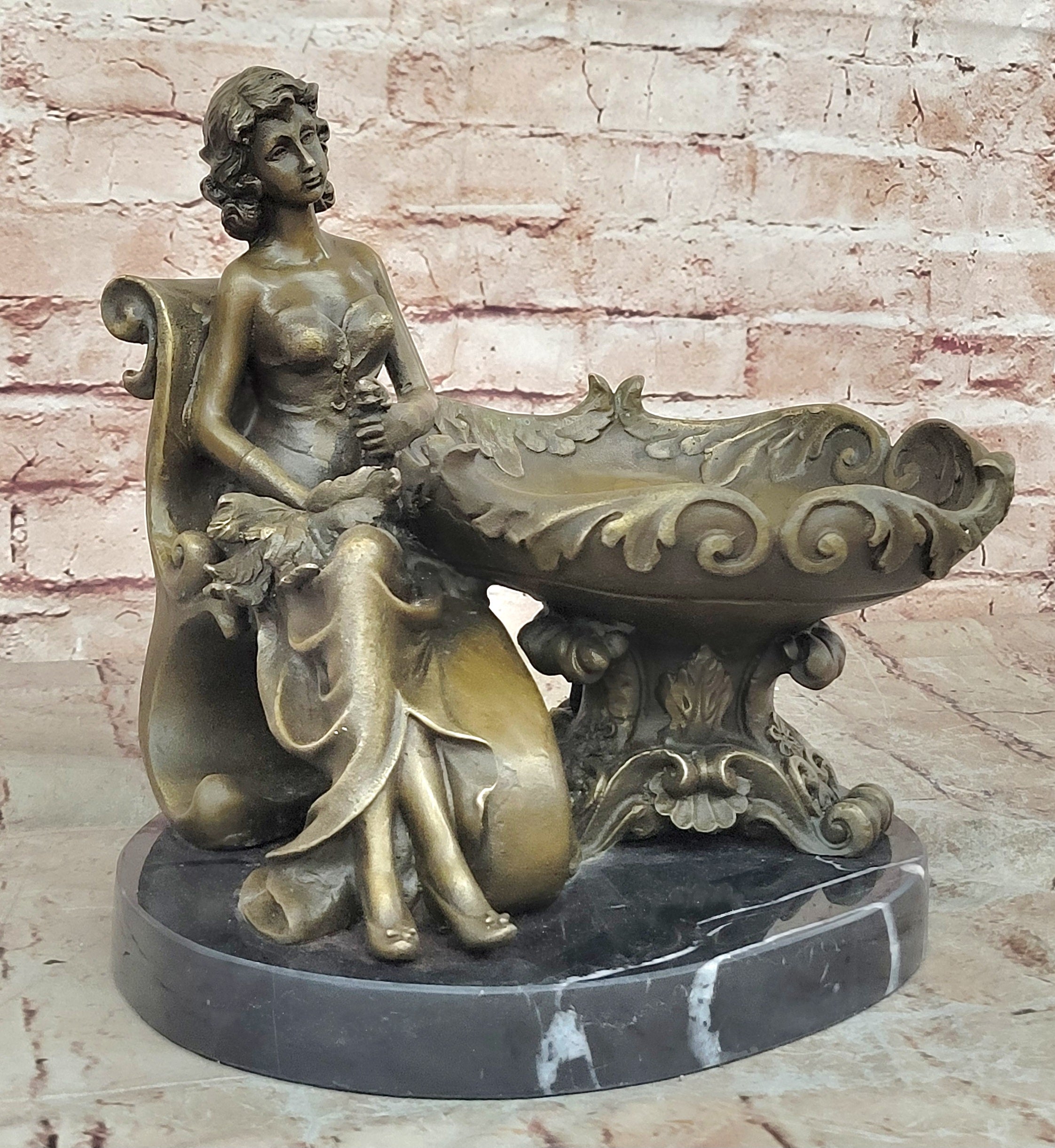 Handmade Large Lady Multi Purpose Bronze Sculpture Perfect Valentine Gift