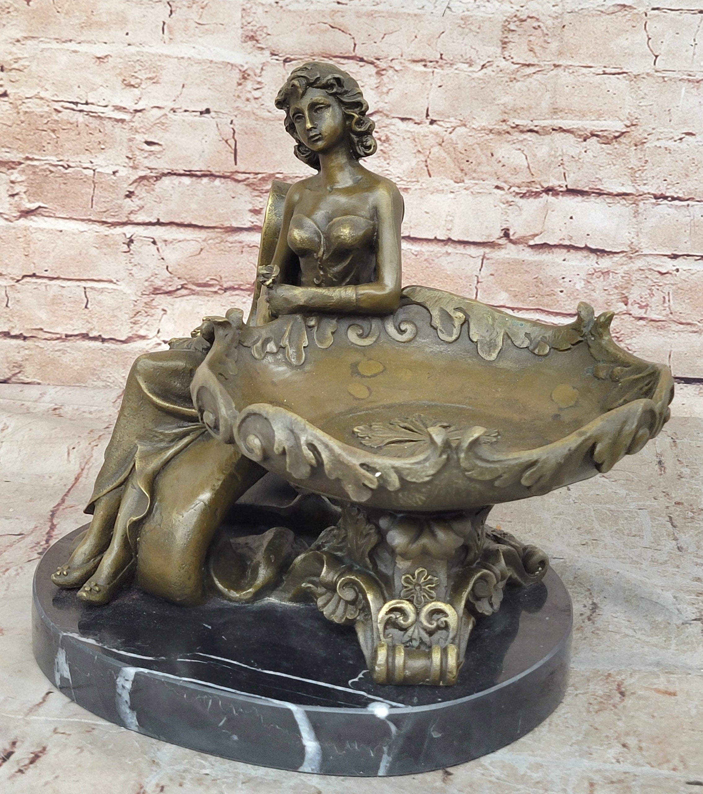 Handmade Large Lady Multi Purpose Bronze Sculpture Perfect Valentine Gift