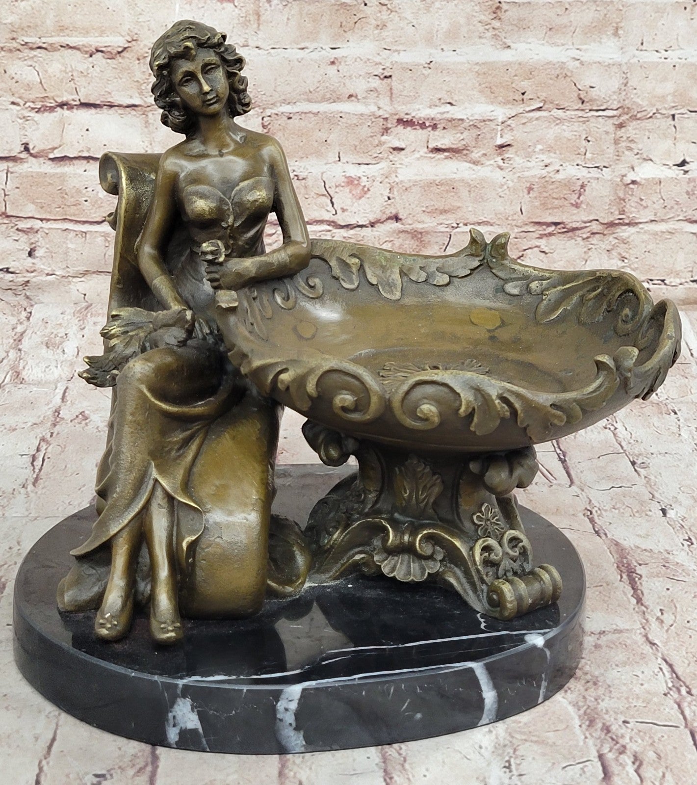 Handmade Large Lady Multi Purpose Bronze Sculpture Perfect Valentine Gift