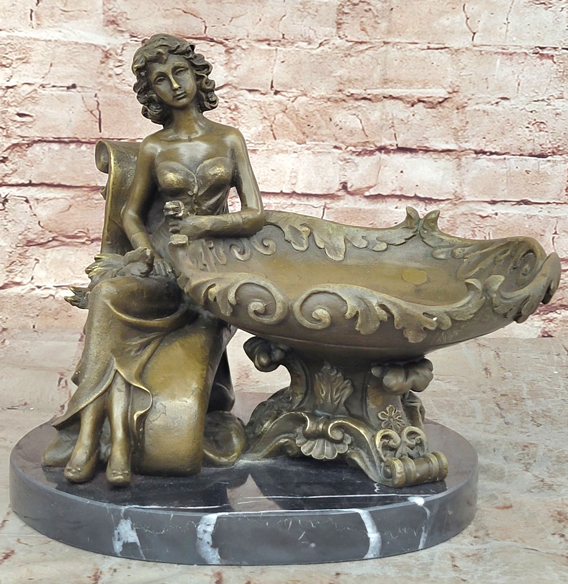 Handmade Large Lady Multi Purpose Bronze Sculpture Perfect Valentine Gift