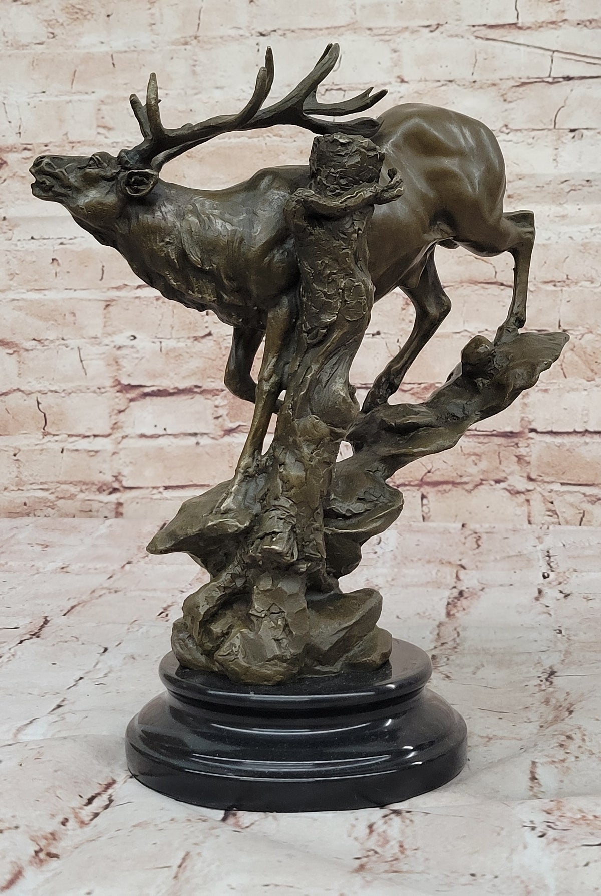 Handcrafted bronze sculpture SALE Caribo Deer Mountain Elk Male Original Signed
