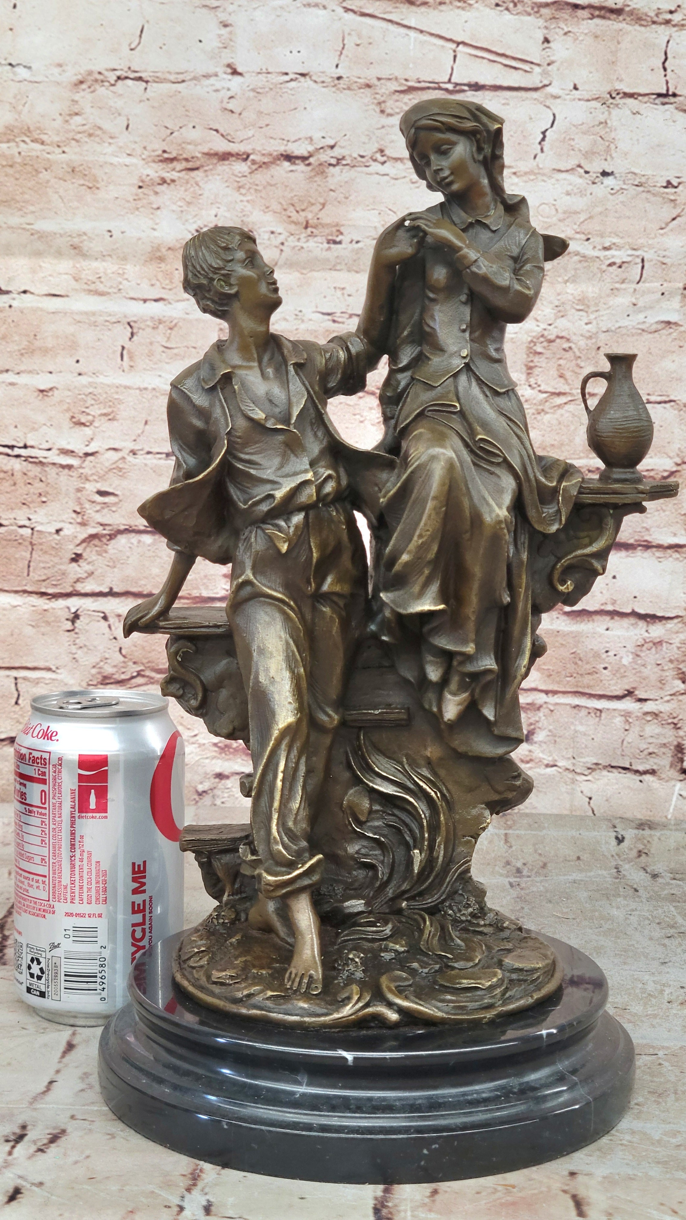 Handcrafted Bronze sculpture SALE Romance Love Moreau Signed Figurine Figure Sale